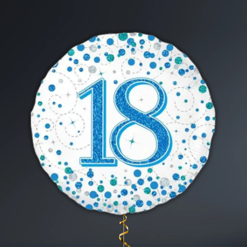 Blue & Silver 18th Birthday Balloon Package – Helium Filled