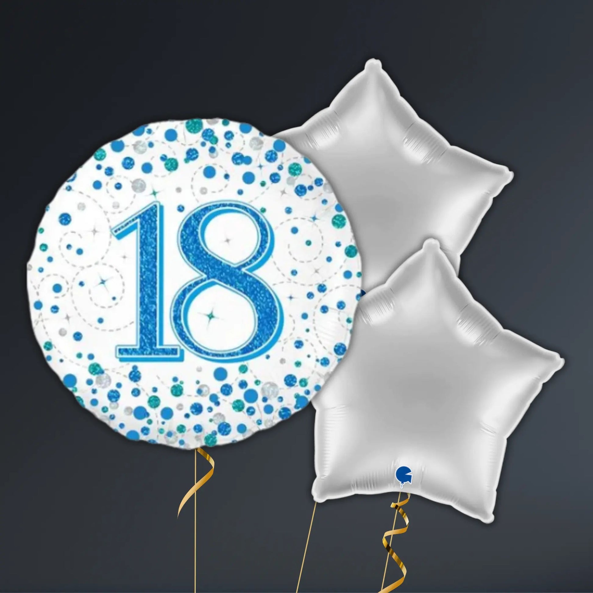 Blue & Silver 18th Birthday Balloon Package – Helium Filled