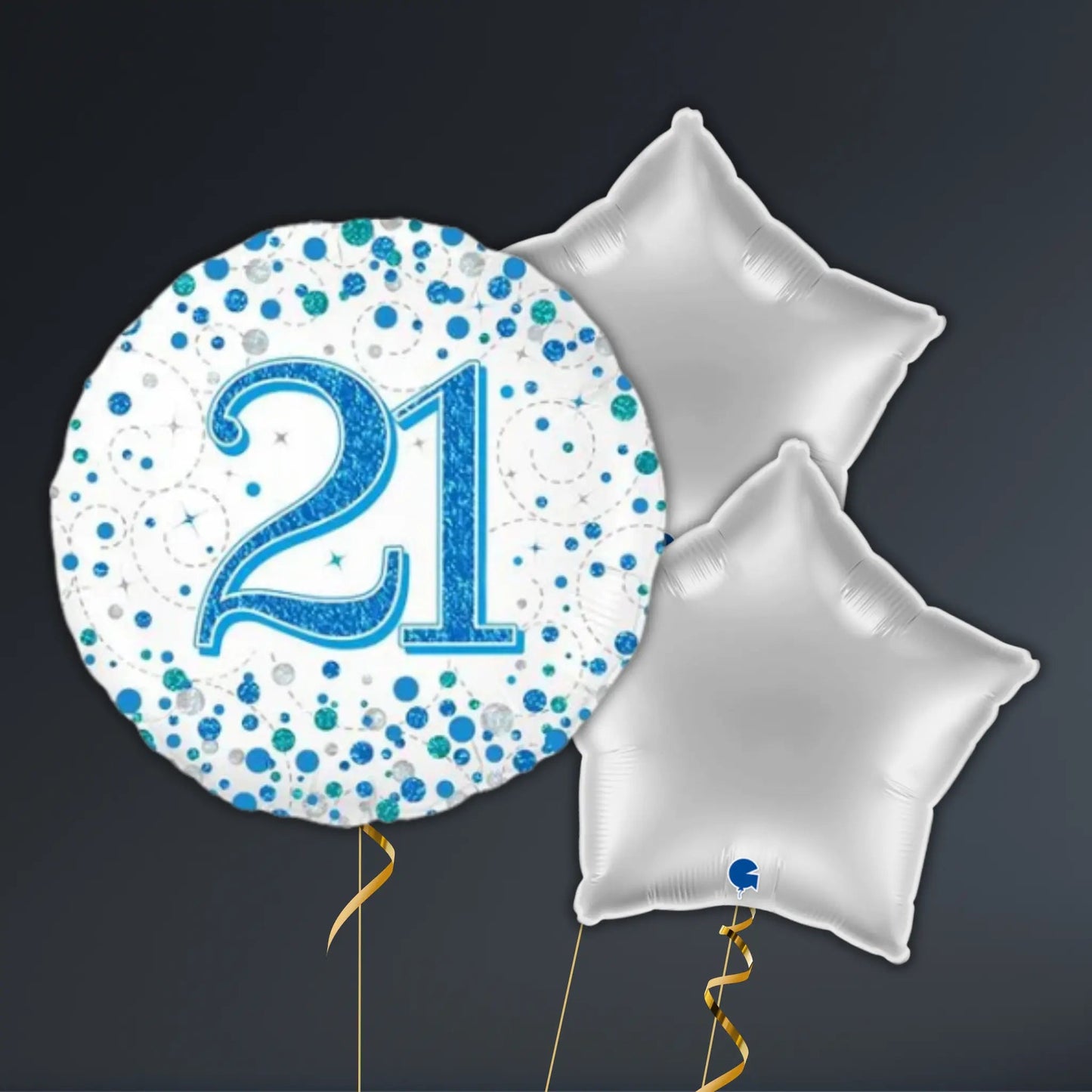 Blue & Silver 21st Birthday Balloon Package – Helium Filled | The Party Hut Cheltenham