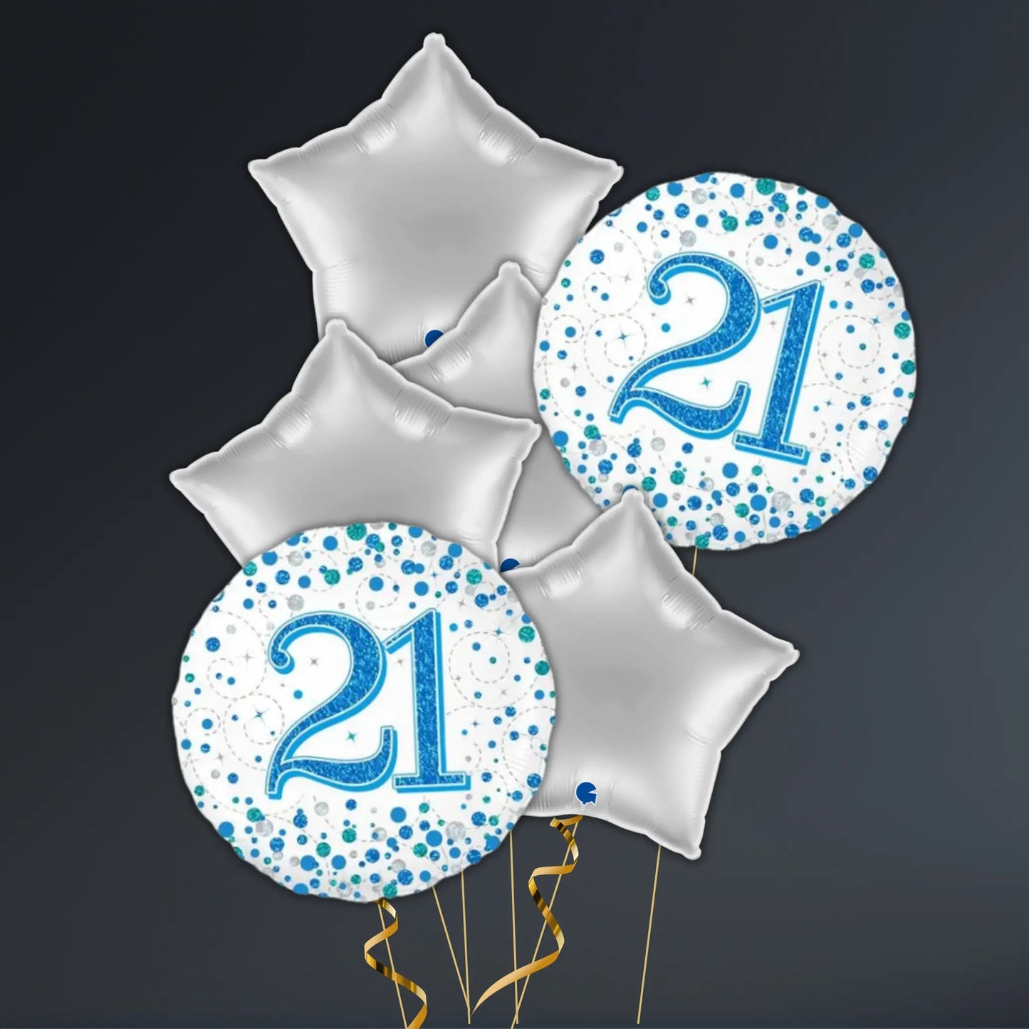 Blue & Silver 21st Birthday Balloon Package – Helium Filled | The Party Hut Cheltenham