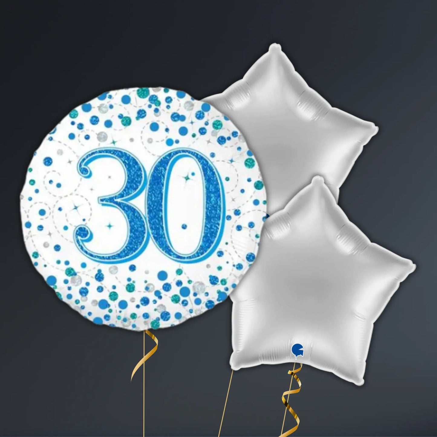 Blue & Silver 30th Birthday Balloon Package – Helium Filled | The Party Hut Cheltenham
