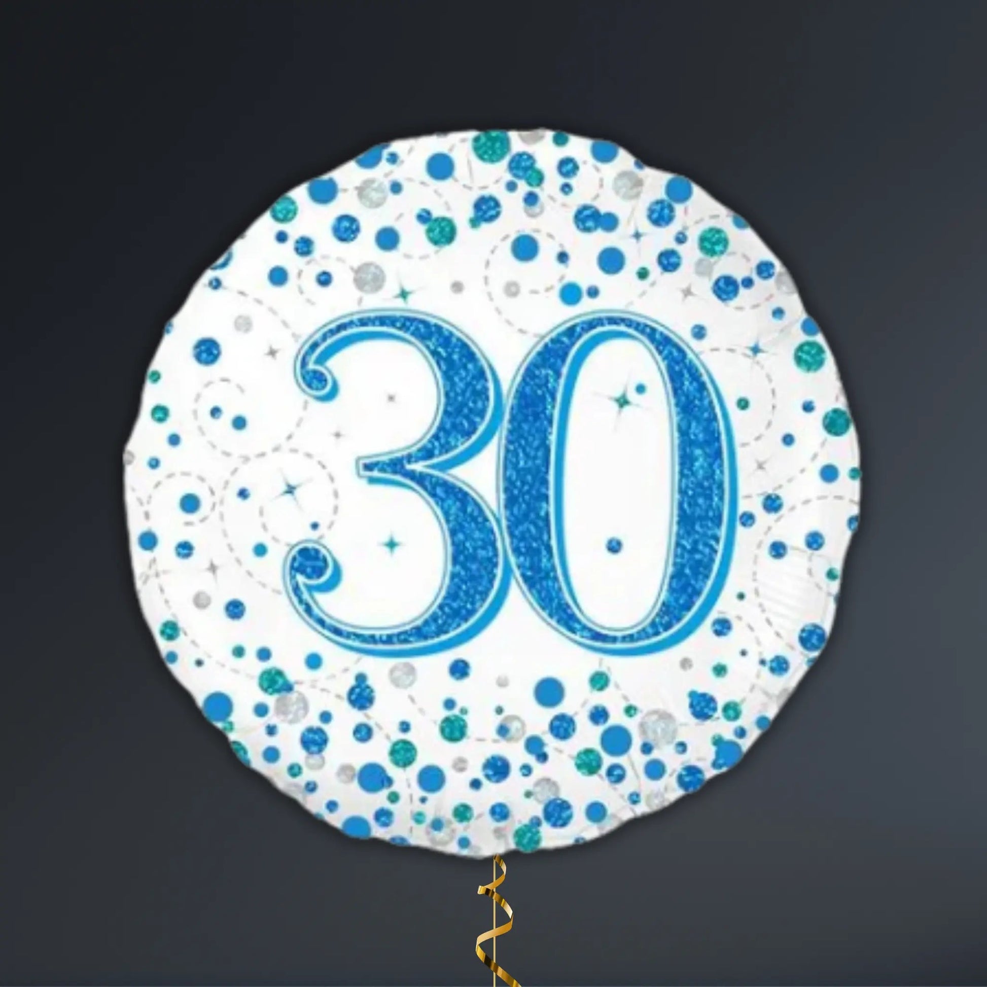 Blue & Silver 30th Birthday Balloon Package – Helium Filled
