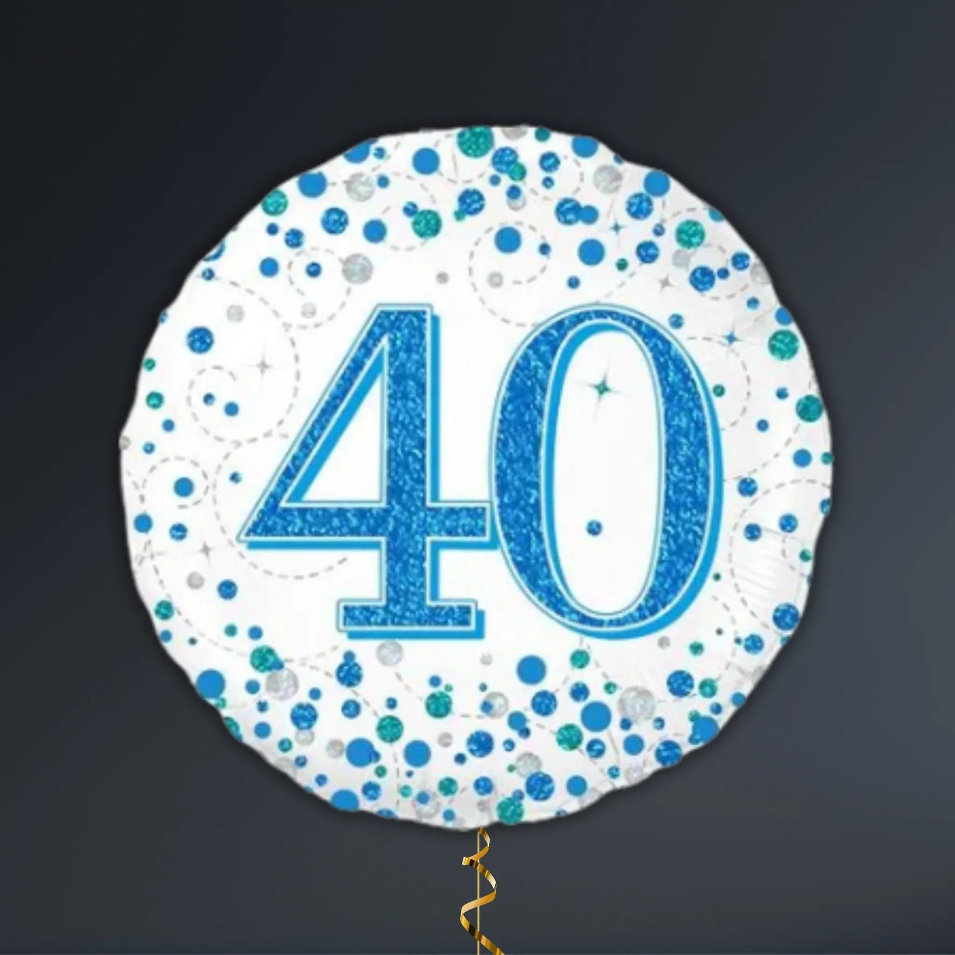 Blue & Silver 40th Birthday Balloon Package – Helium Filled