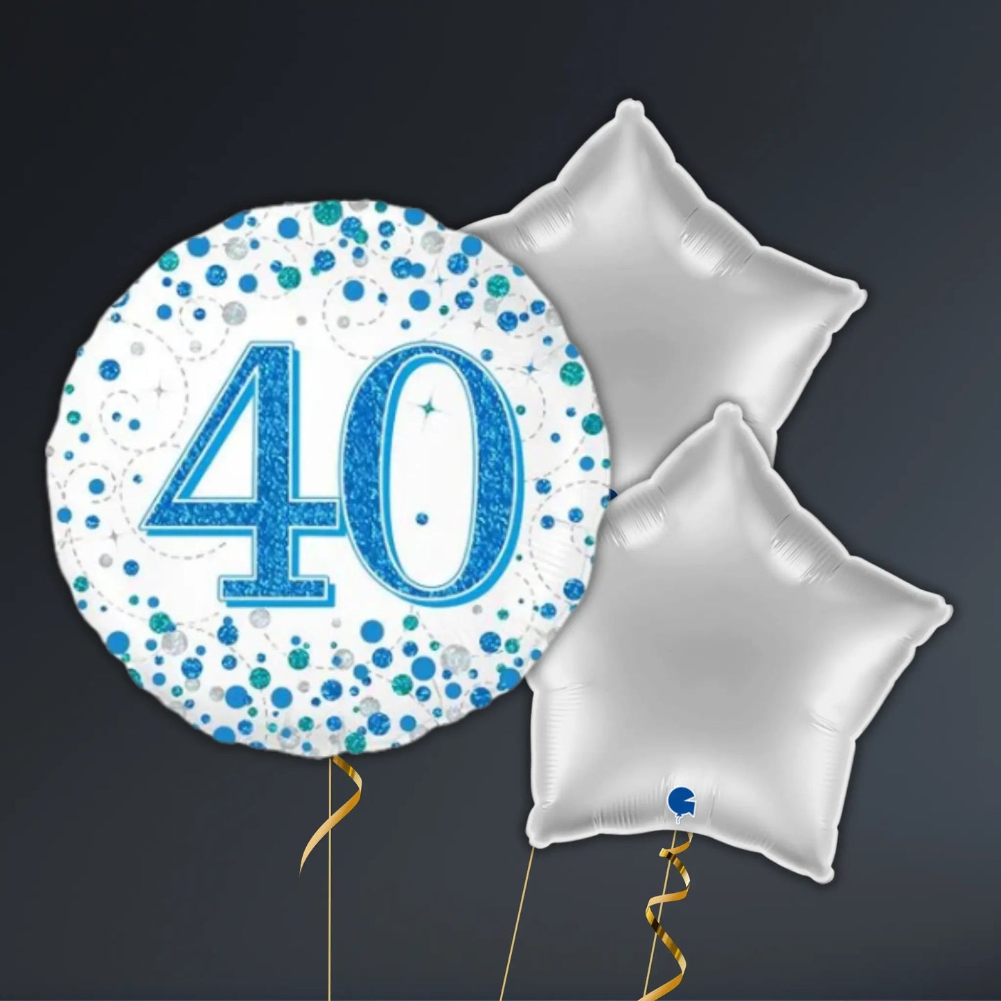 Blue & Silver 40th Birthday Balloon Package – Helium Filled | The Party Hut Cheltenham