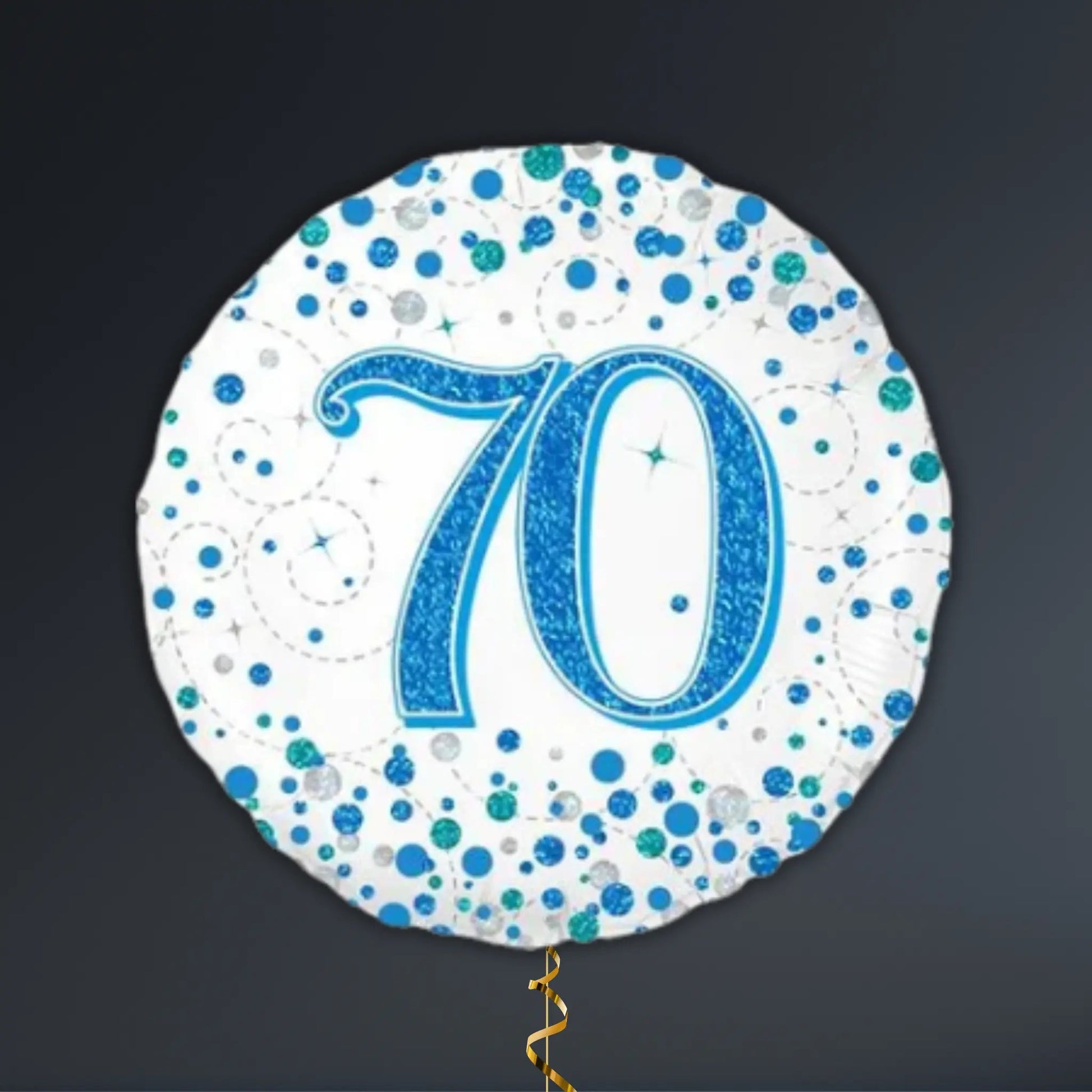 Blue & Silver 70th Birthday Balloon Package – Helium Filled