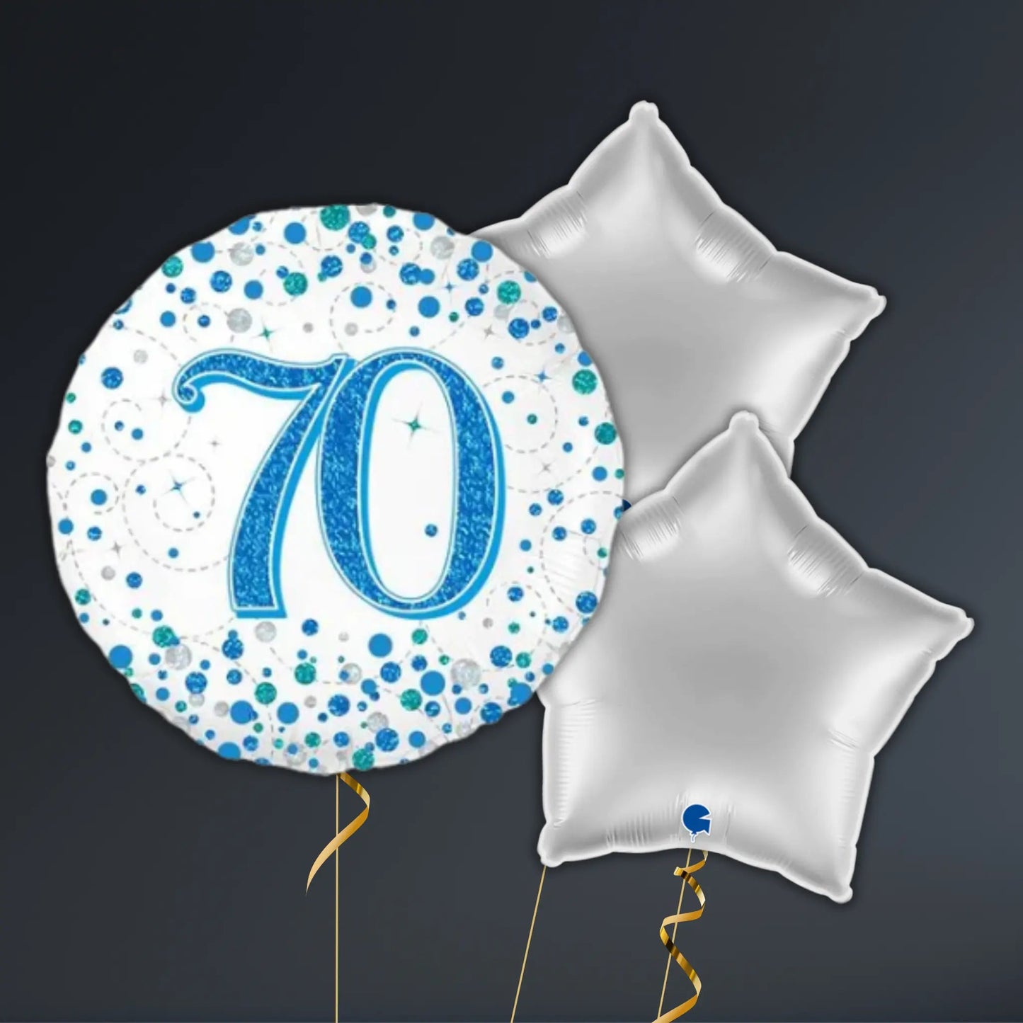 Blue & Silver 70th Birthday Balloon Package – Helium Filled | The Party Hut Cheltenham