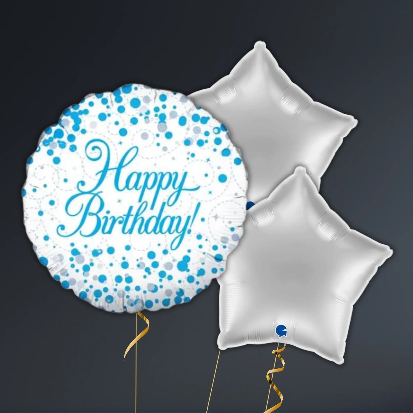 Blue & Silver Birthday Balloon Package – Helium Filled | The Party Hut Cheltenham