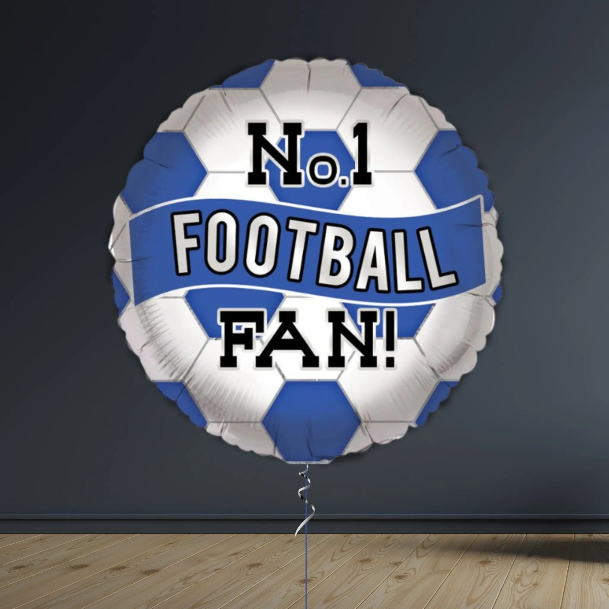 No.1 Football Fan Balloon Bouquet – Blue & White | Helium