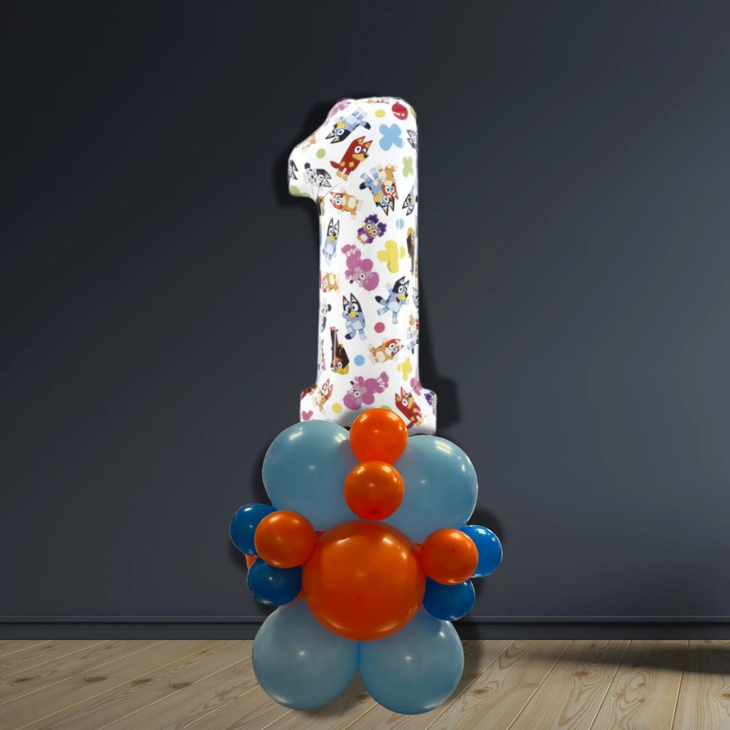 Bluey 1st Birthday Balloon Stack | Air - Filled Display | The Party Hut Cheltenham