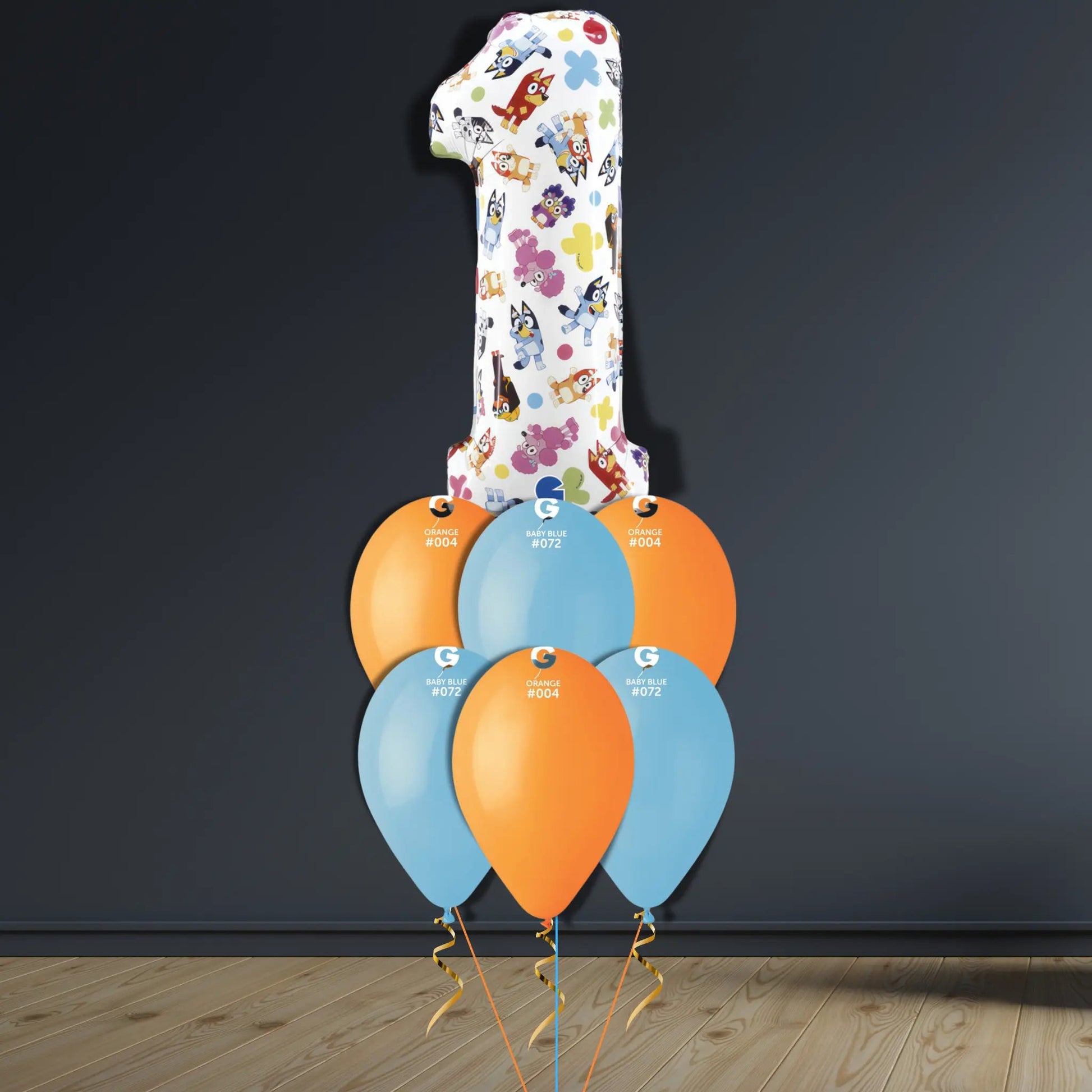 Bluey 1st Birthday Balloon Bouquet | Helium-Filled Display