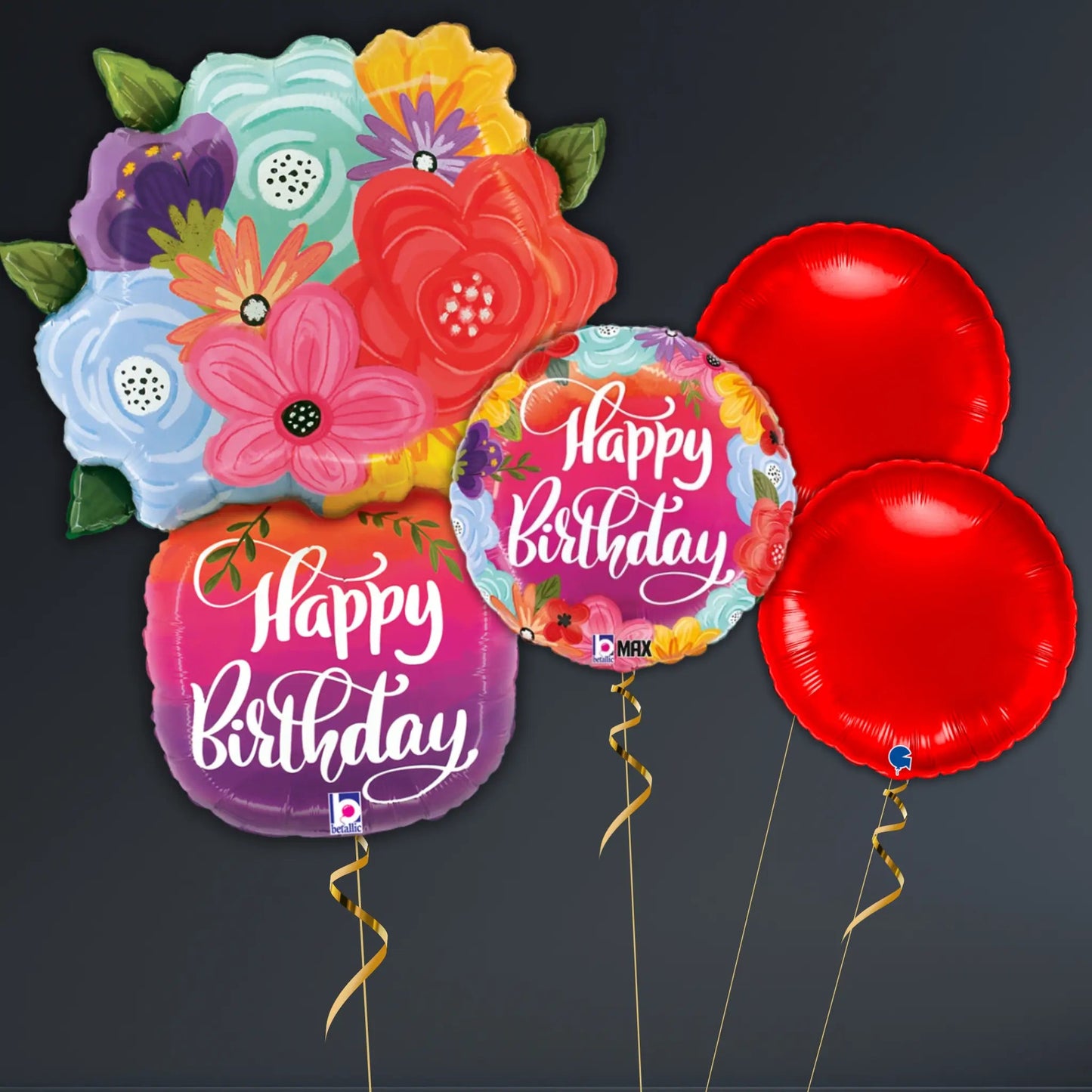 Bright Florals in a Vase Balloon Package – Helium Filled | The Party Hut Cheltenham