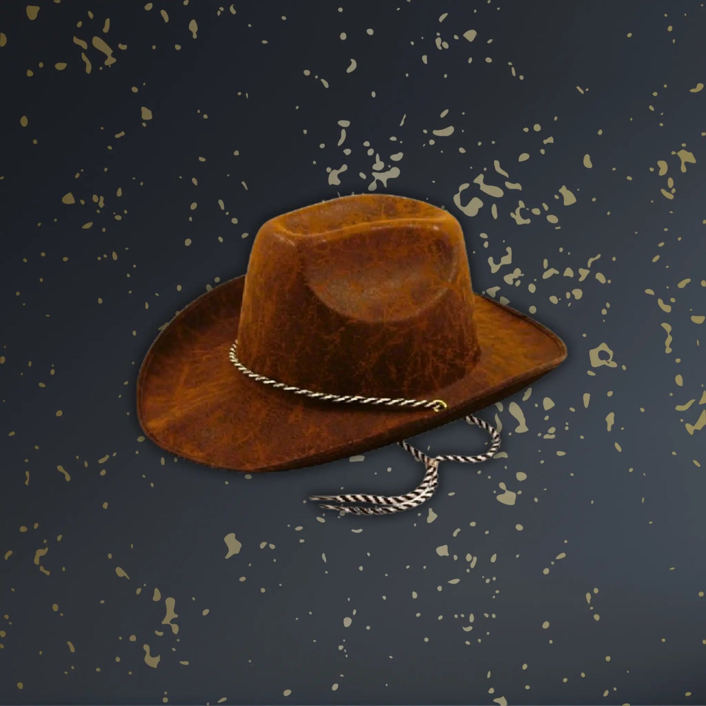 Brown Faux Leather Cowboy Hat | The Party Hut Cheltenham