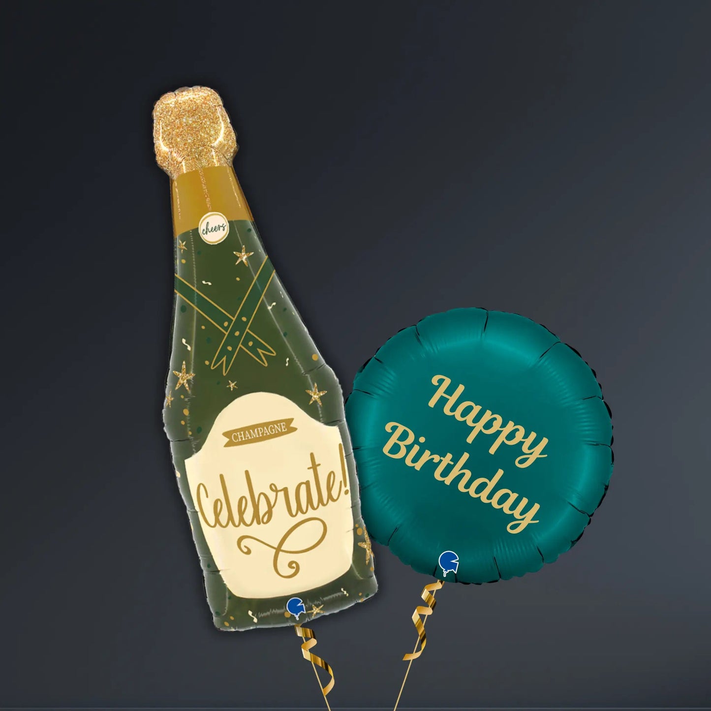Celebrate Champagne Balloon Package – Green & Gold Birthday Style | The Party Hut Cheltenham