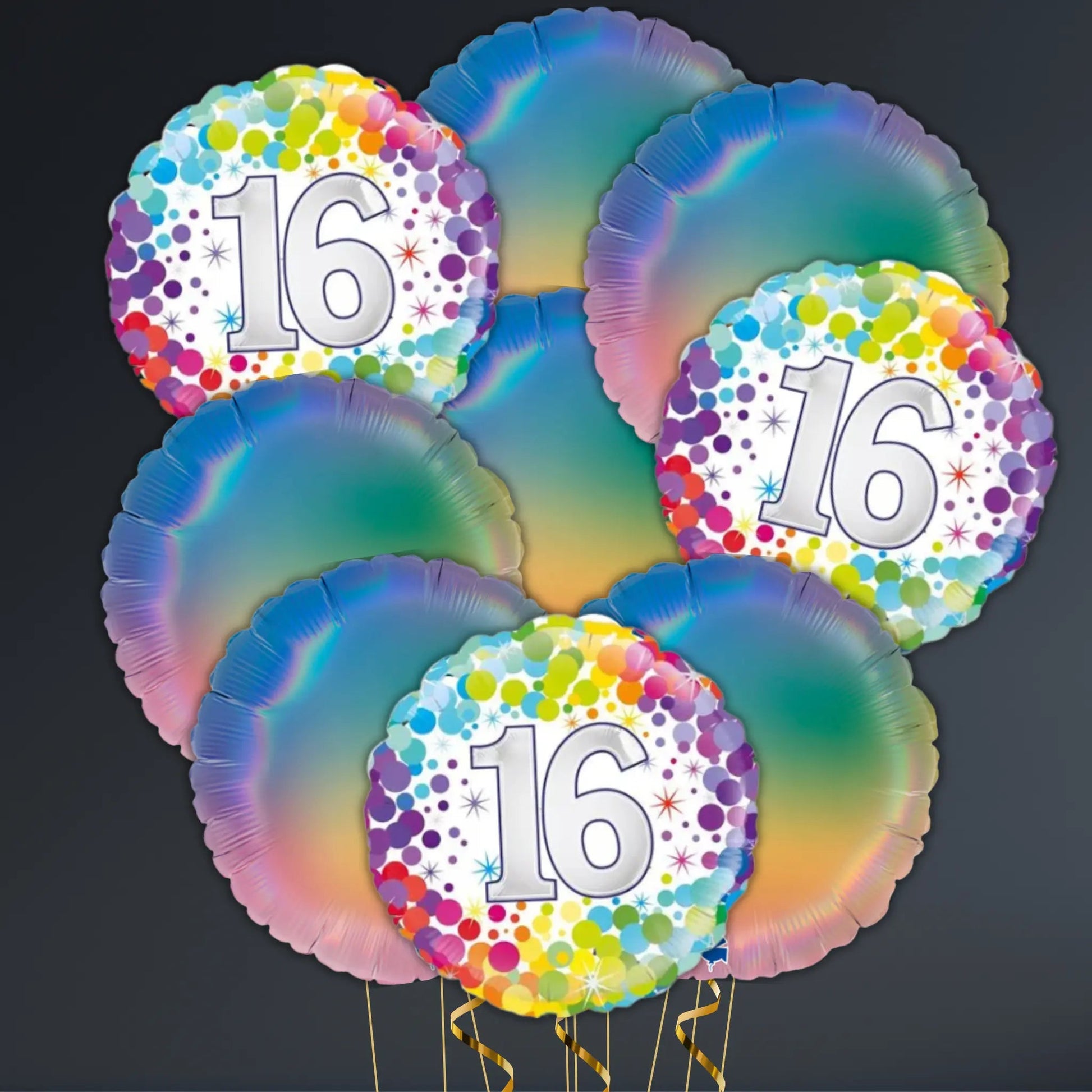 Colourful Confetti 16th Birthday Balloon Package – Helium Filled