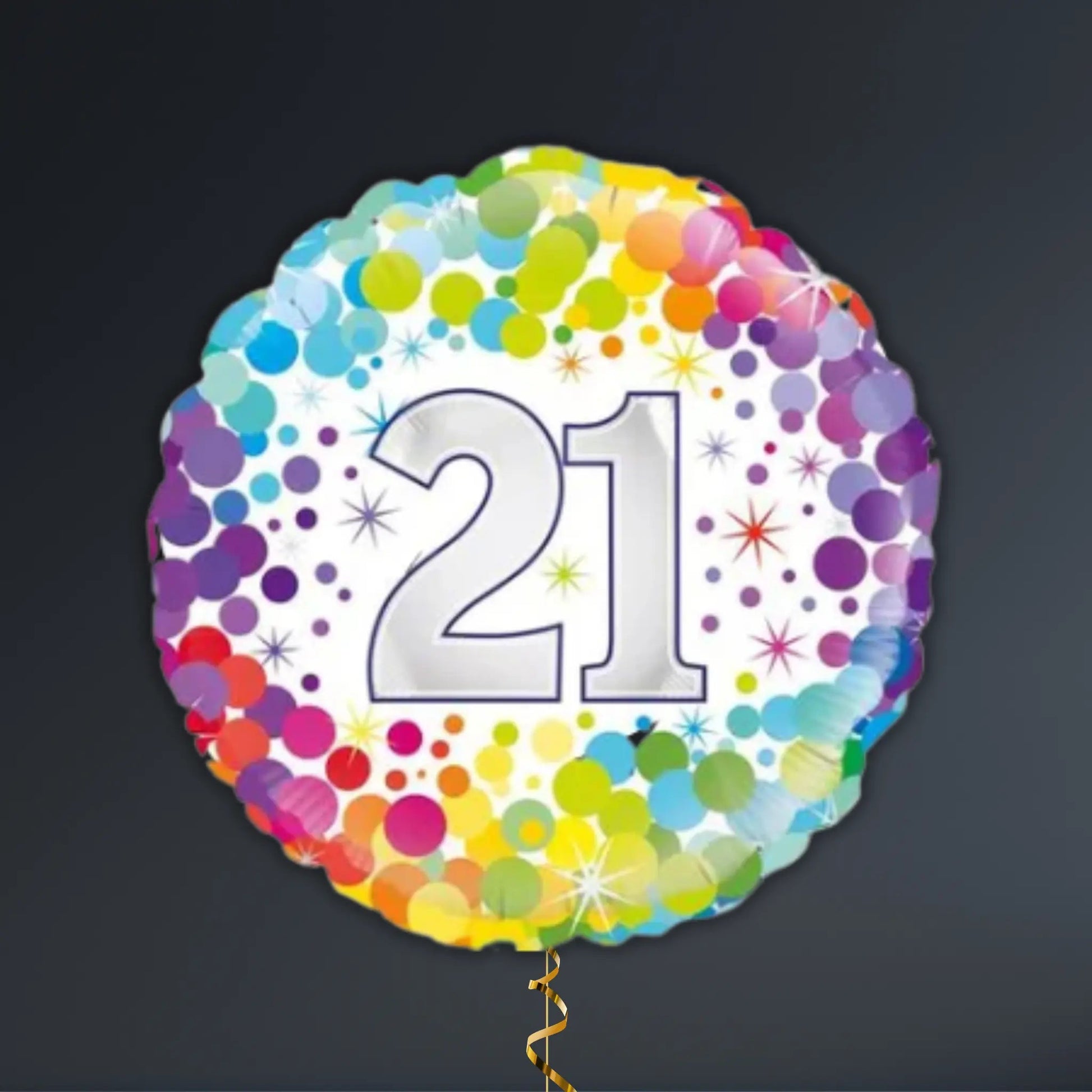 Colourful Confetti 21st Birthday Balloon Package – Helium Filled