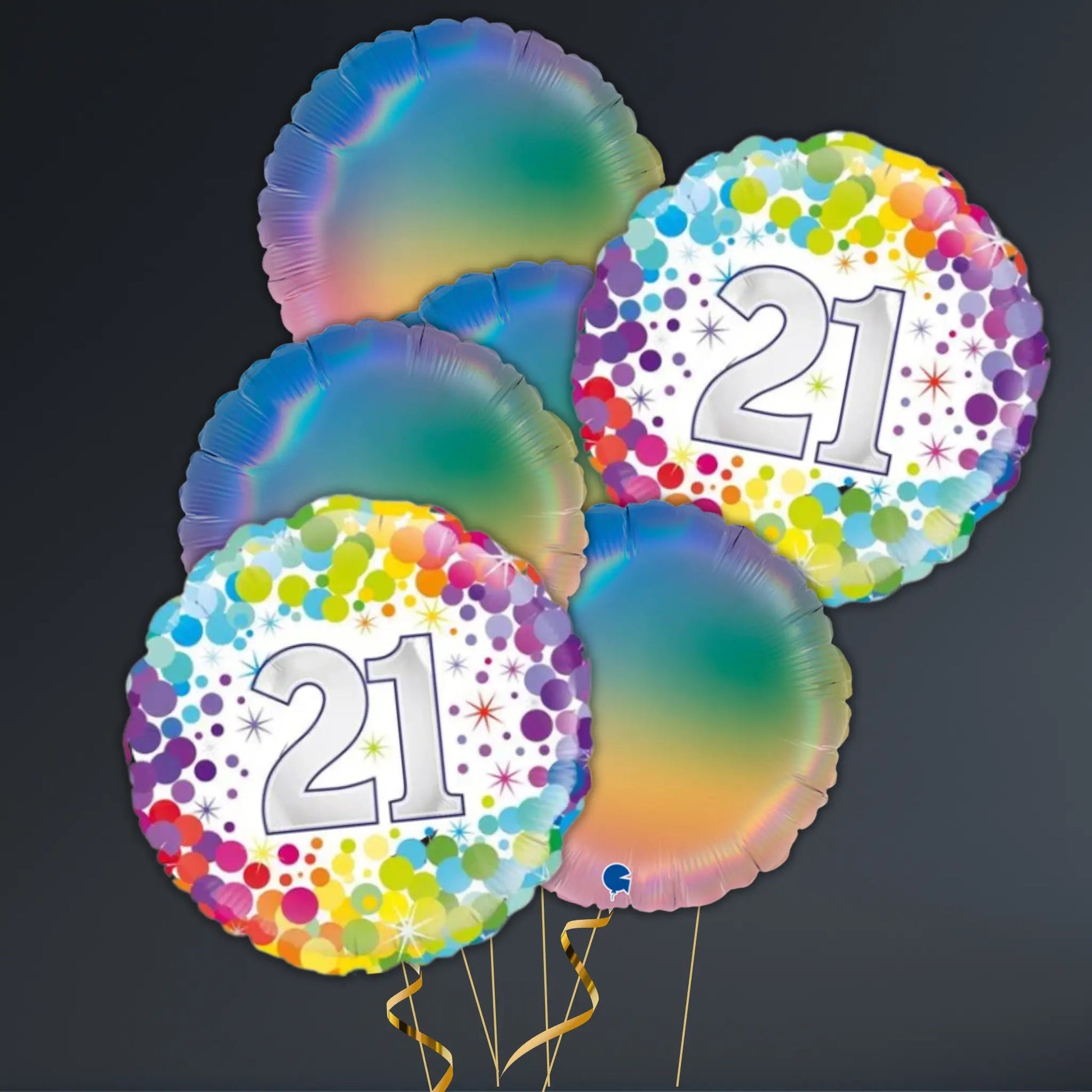 Colourful Confetti 21st Birthday Balloon Package – Helium Filled