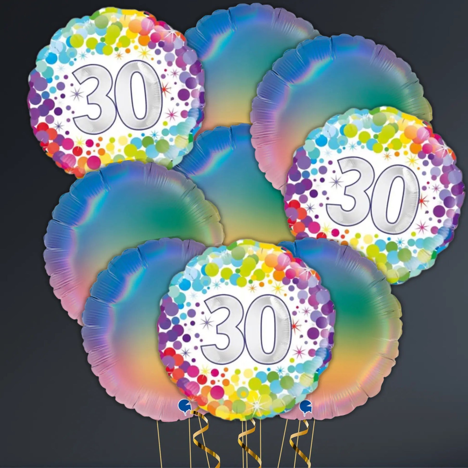 Colourful Confetti 30th Birthday Balloon Package – Helium Filled