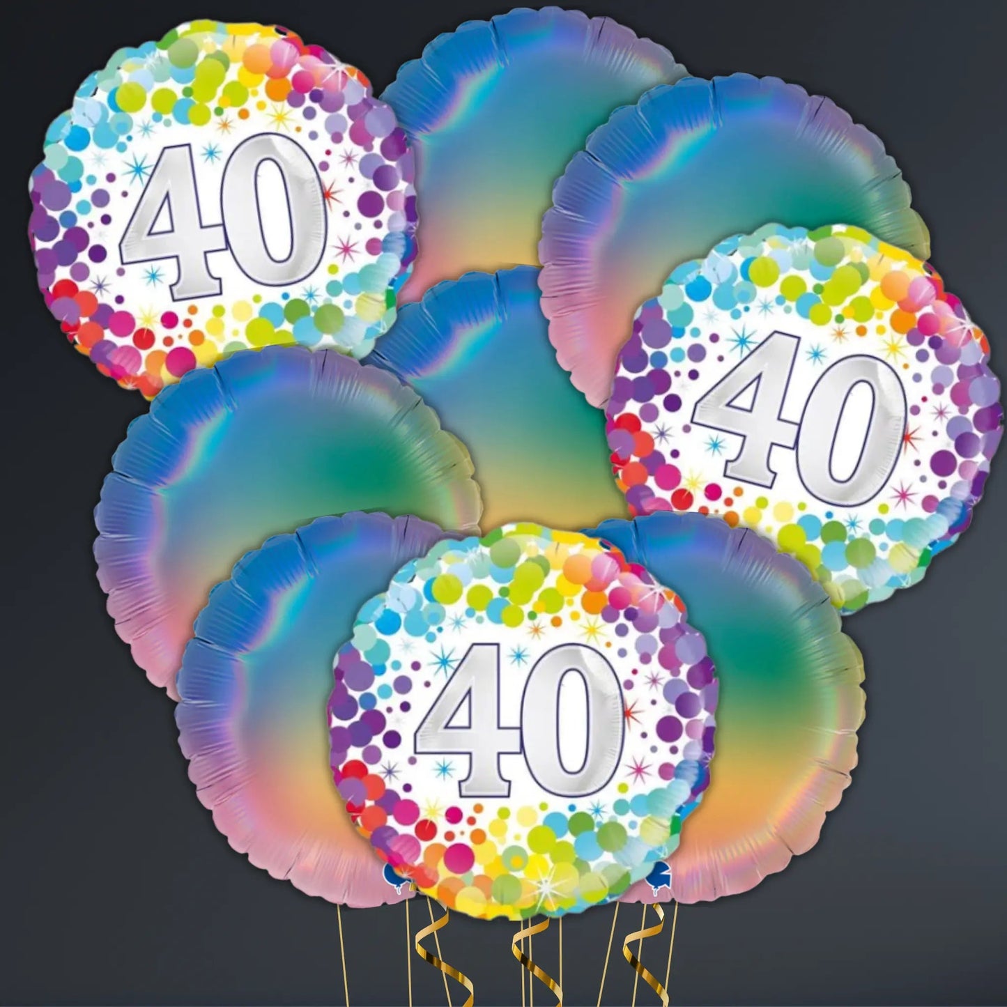 Colourful Confetti 40th Birthday Balloon Package – Helium Filled | The Party Hut Cheltenham