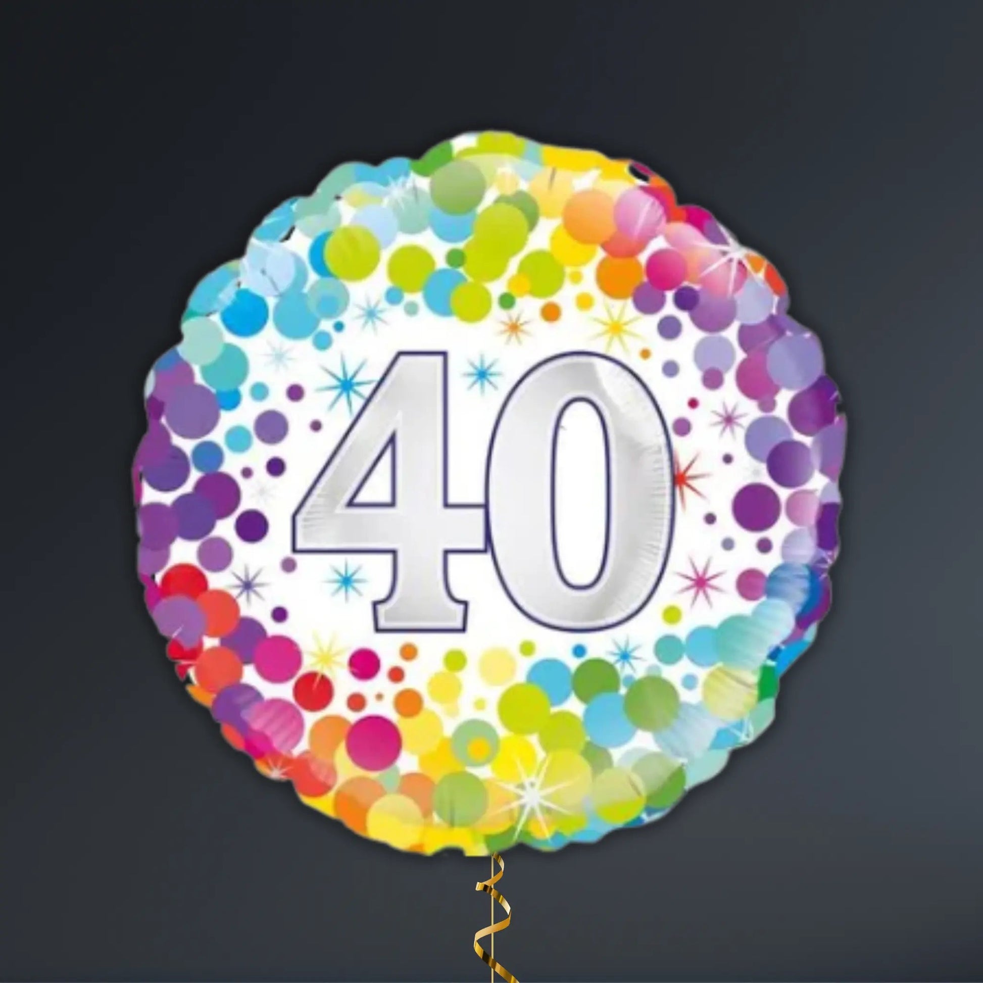 Colourful Confetti 40th Birthday Balloon Package – Helium Filled