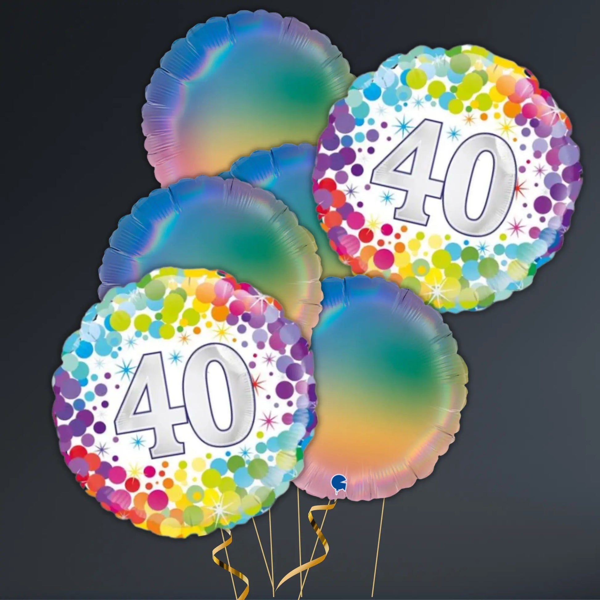 Colourful Confetti 40th Birthday Balloon Package – Helium Filled