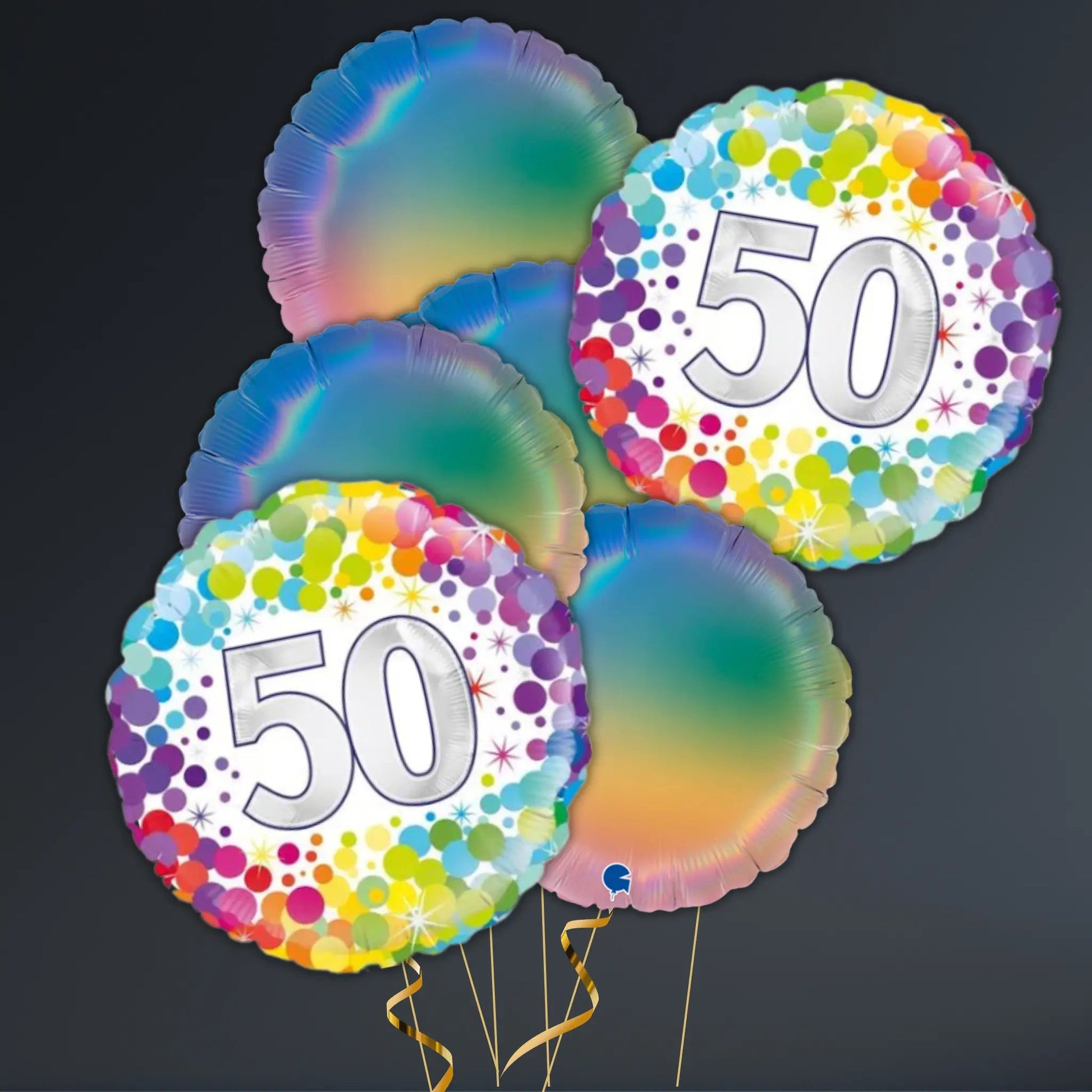 Colourful Confetti 50th Birthday Balloon Package – Helium Filled