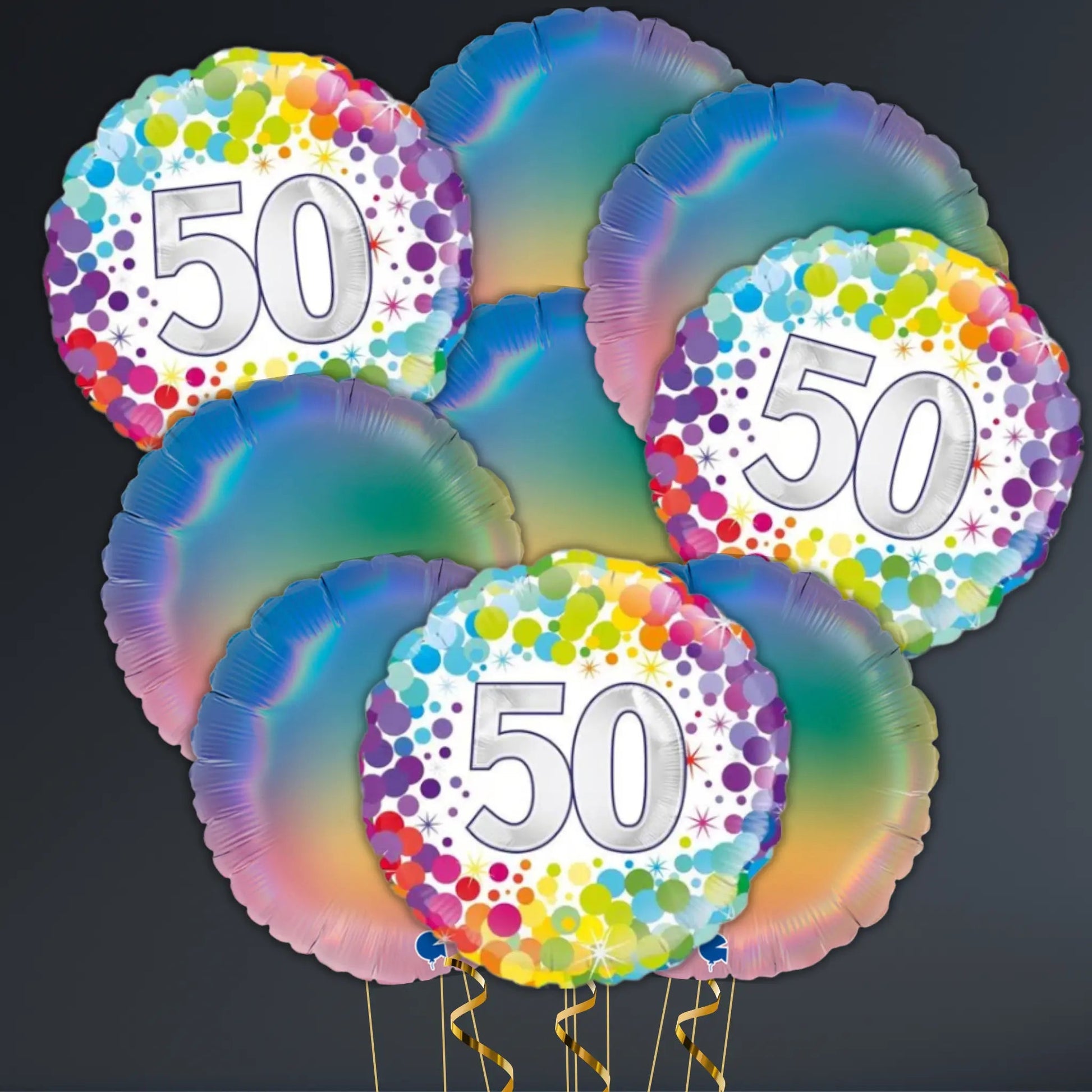 Colourful Confetti 50th Birthday Balloon Package – Helium Filled