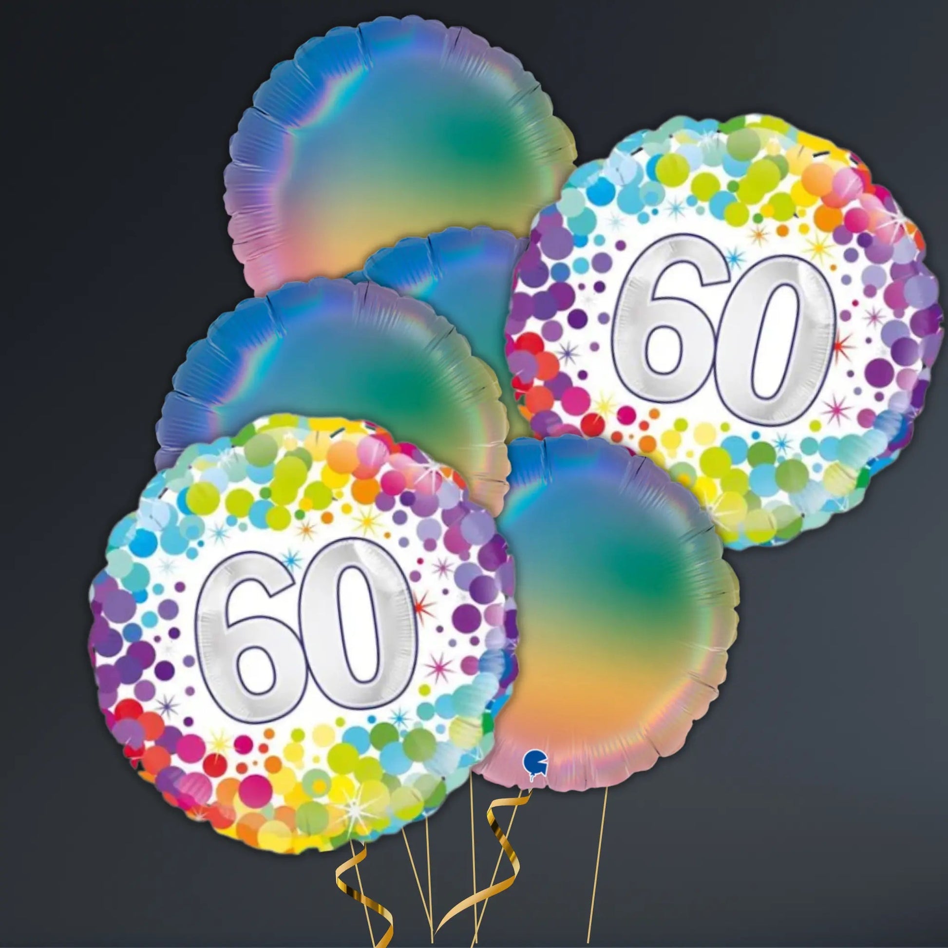 Colourful Confetti 60th Birthday Balloon Package – Helium Filled