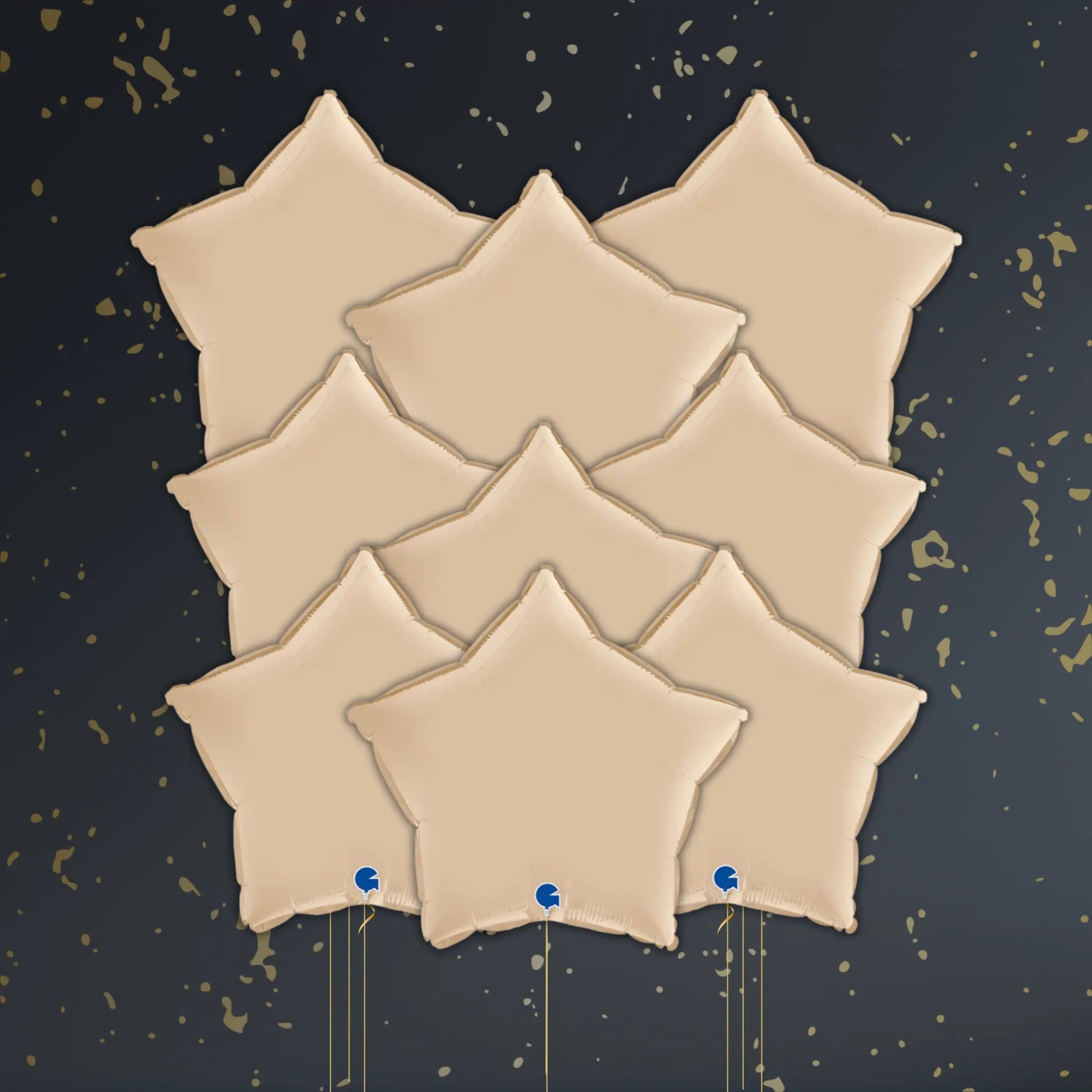 Cream Star Balloon Package - Helium Filled