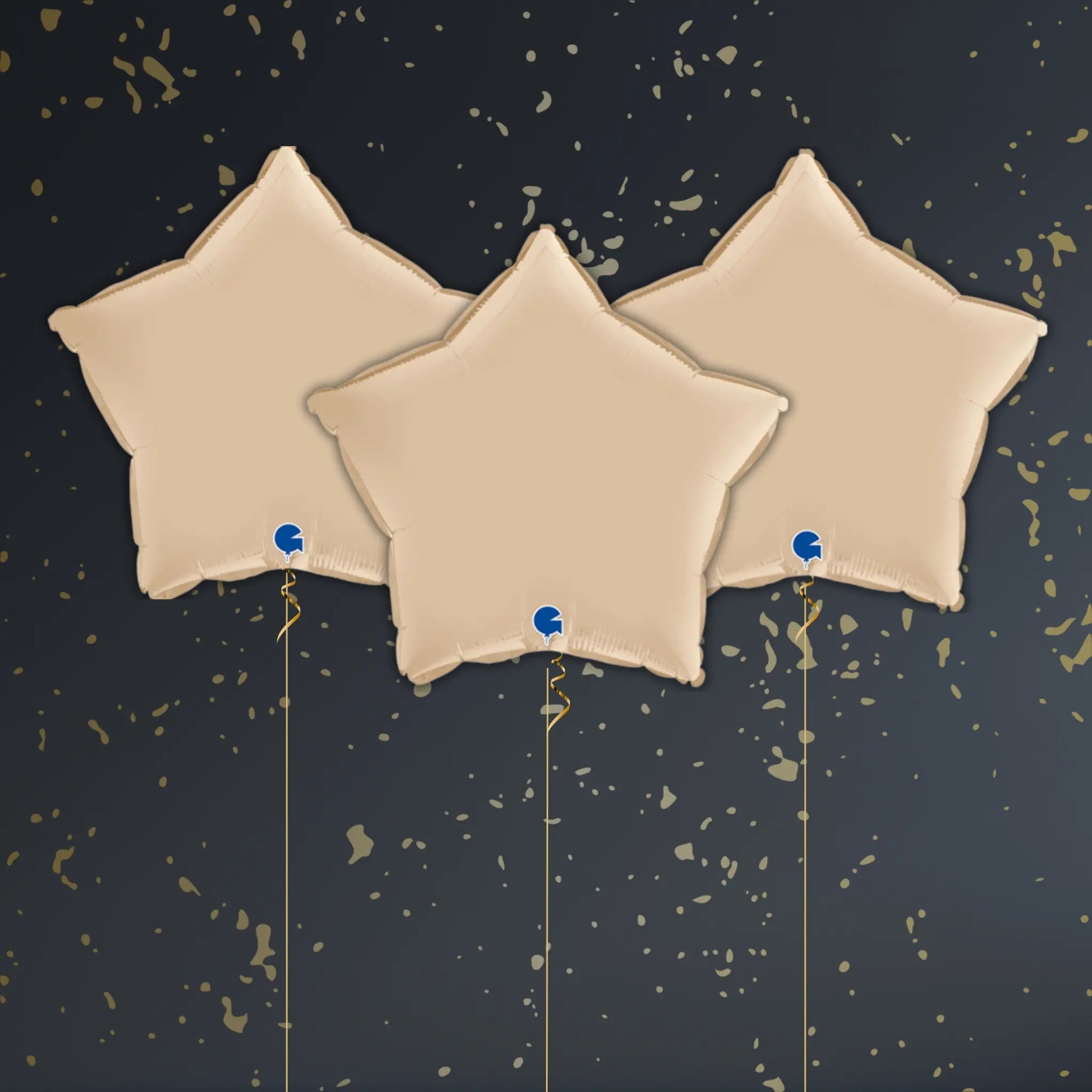 Cream Star Balloon Package - Helium Filled