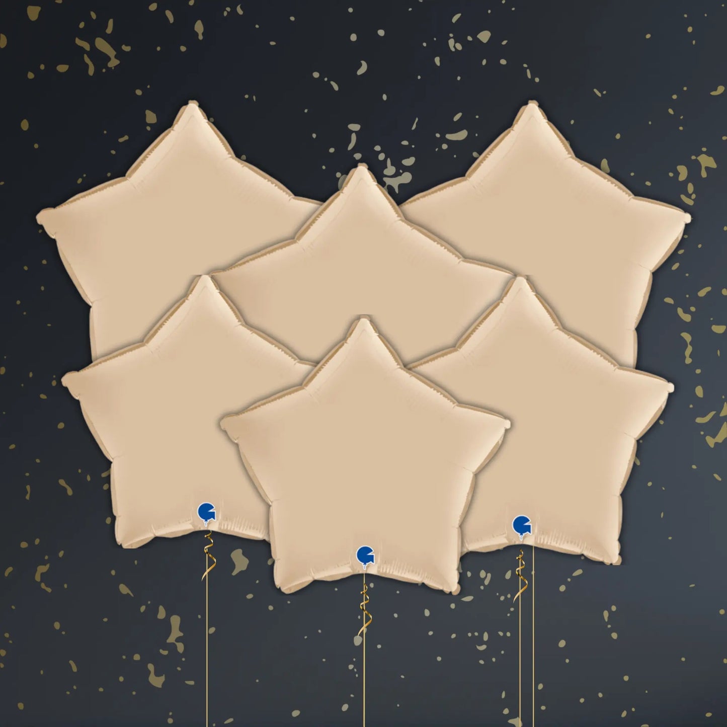 Cream Star Balloon Package - Helium Filled | The Party Hut Cheltenham