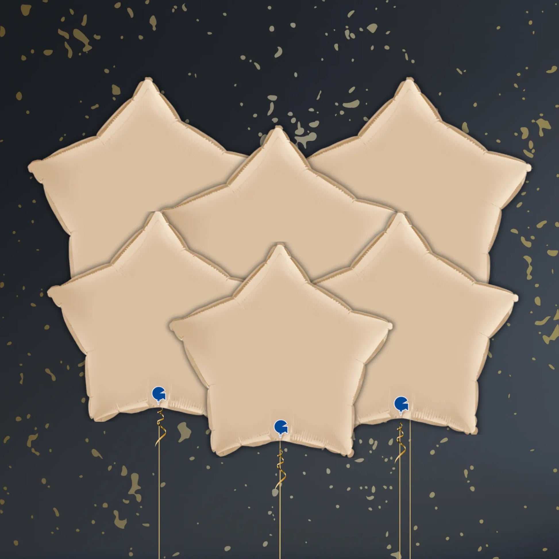 Cream Star Balloon Package - Helium Filled