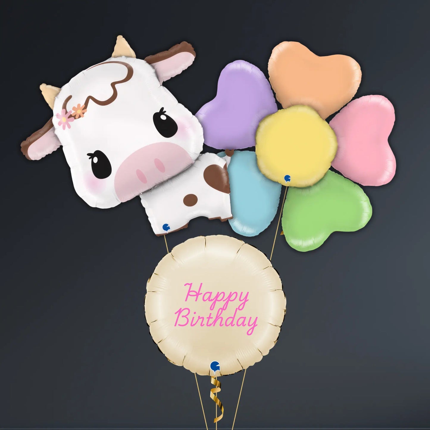 Cute Cow & Pastel Flower Balloon Package – Farm Birthday Party | The Party Hut Cheltenham