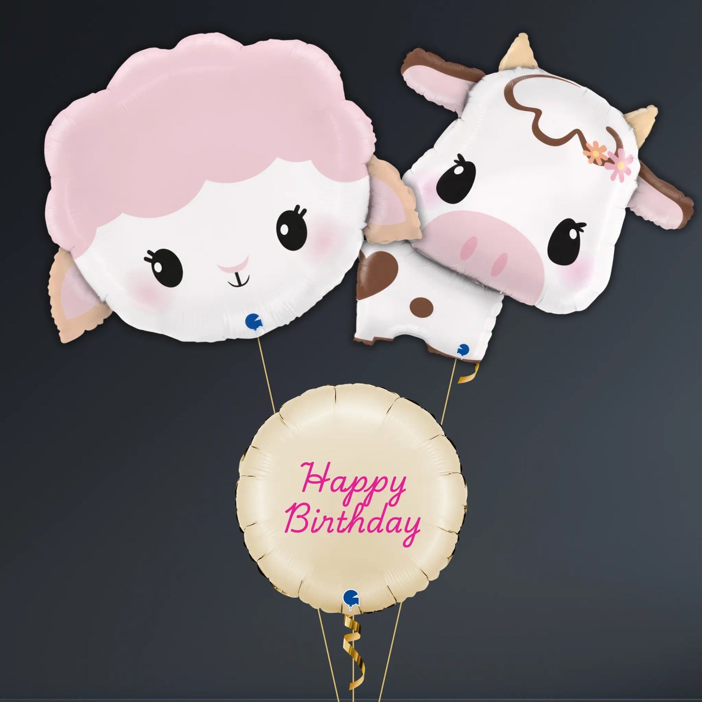 Cute Farm Animal Balloon Package – Cow, Lamb & Birthday Balloons | The Party Hut Cheltenham