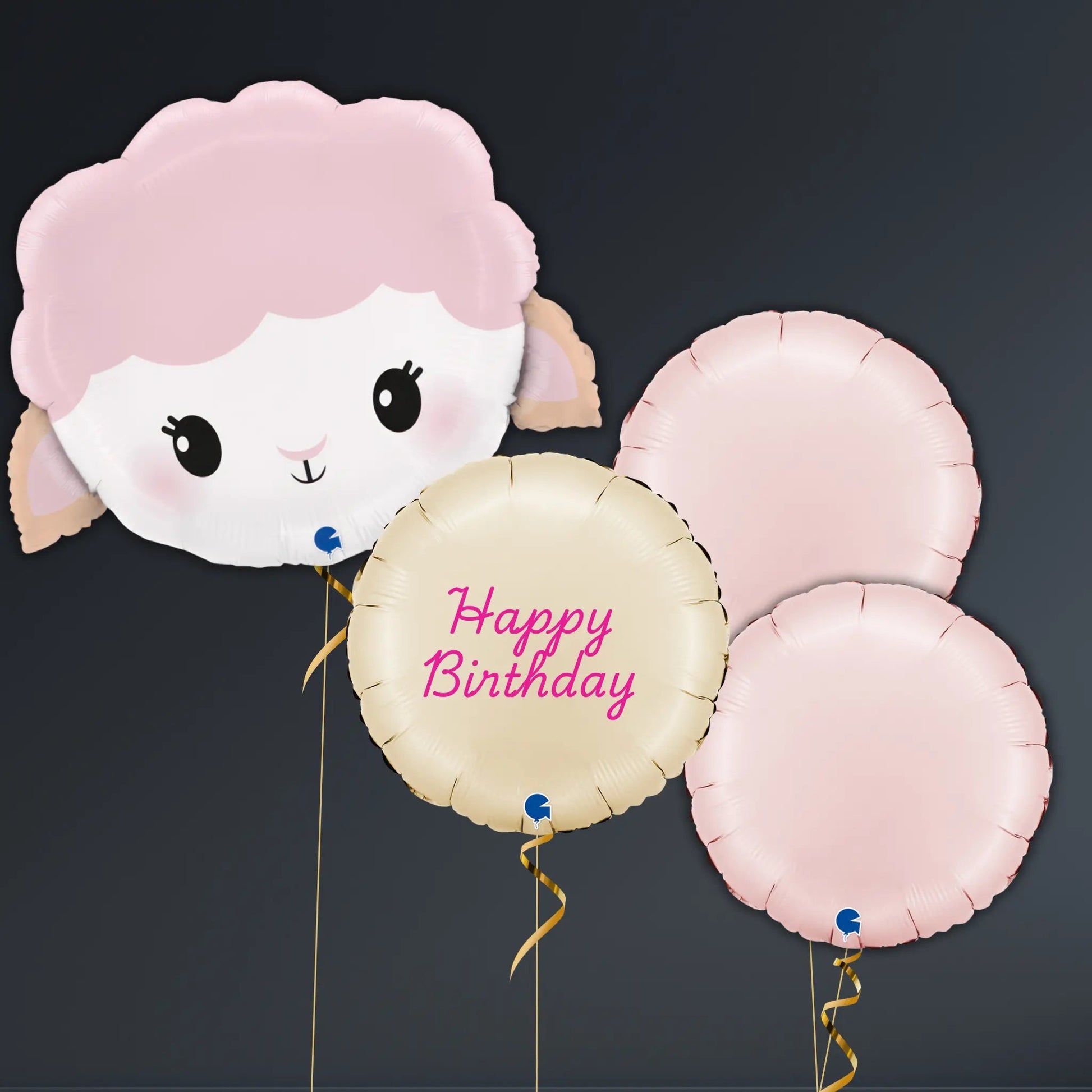 Cute Farm Animal Balloon Package – Cow, Lamb & Birthday Balloons