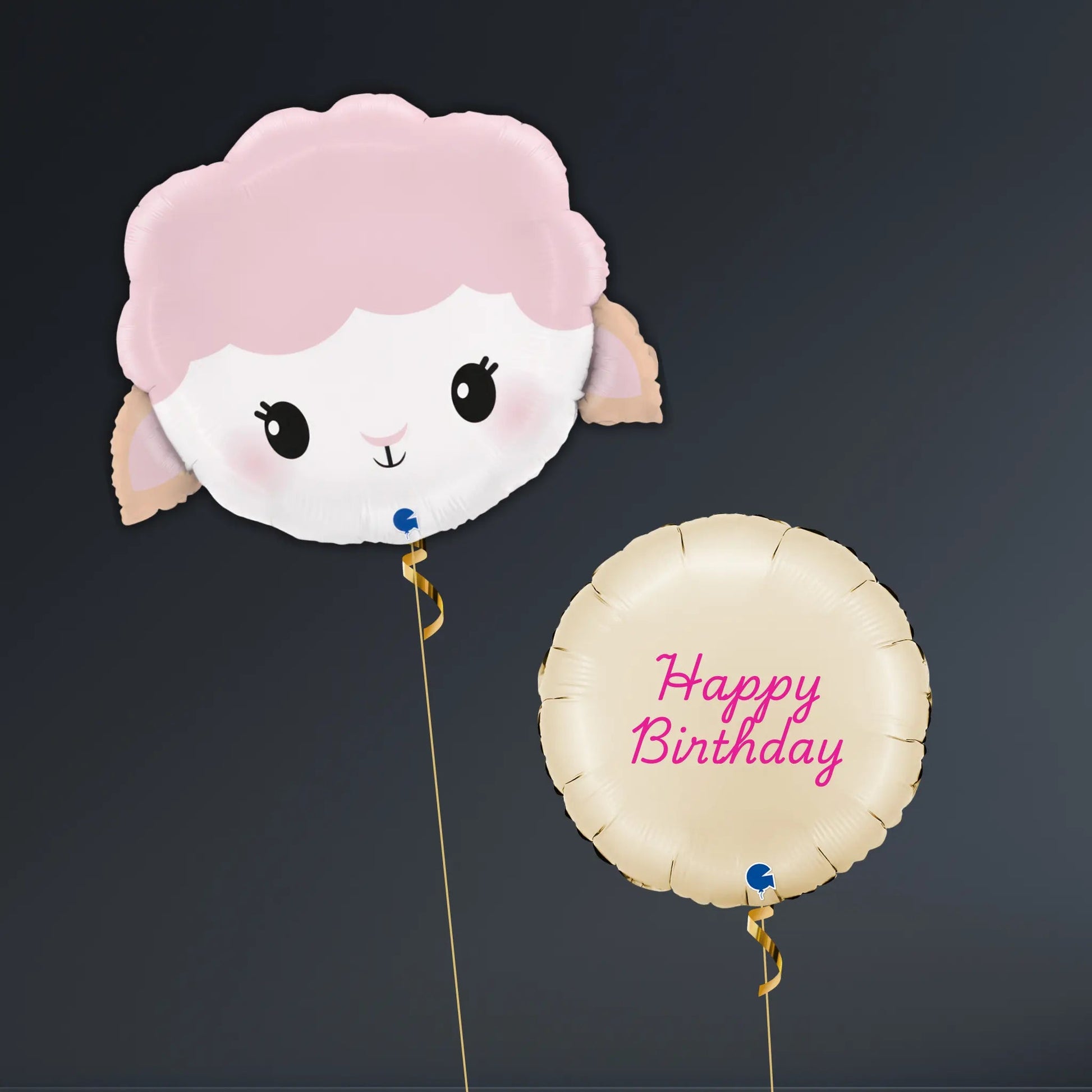 Cute Farm Animal Balloon Package – Cow, Lamb & Birthday Balloons