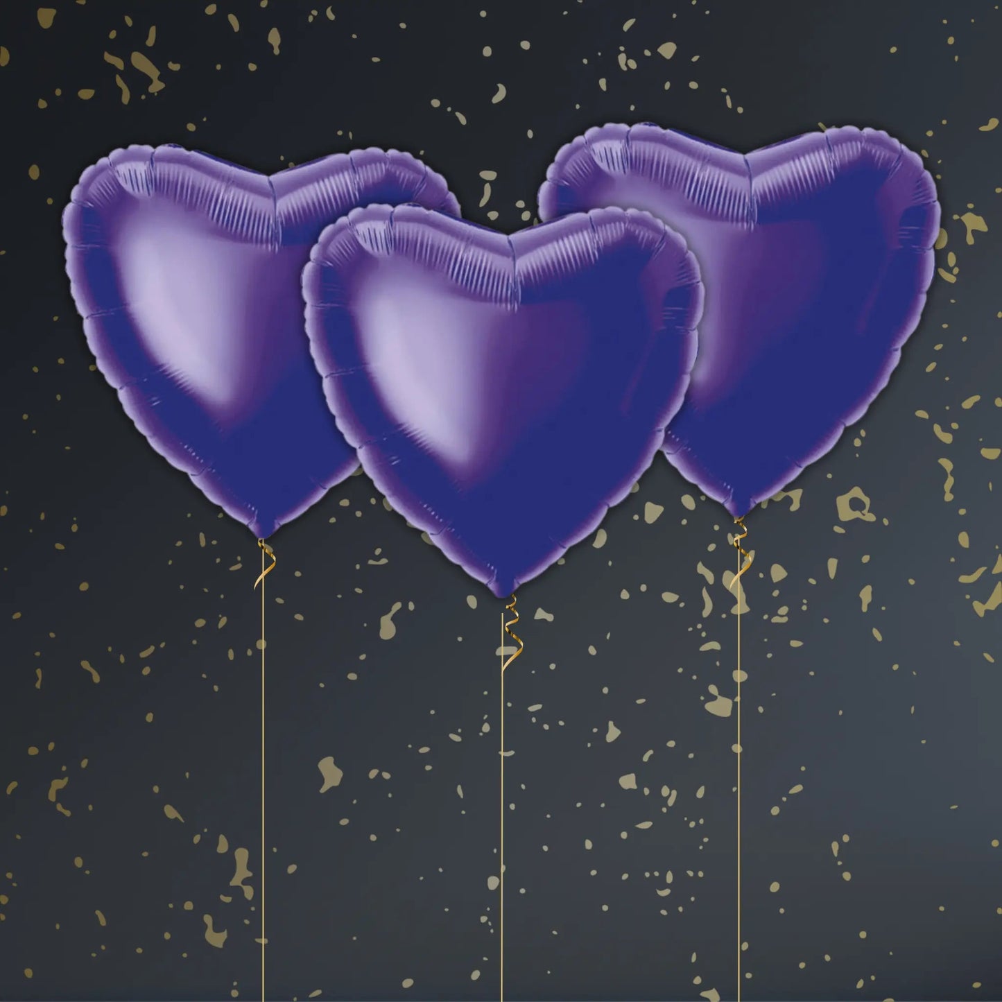 Deep Purple Heart Balloon Package - Helium Filled | The Party Hut Cheltenham