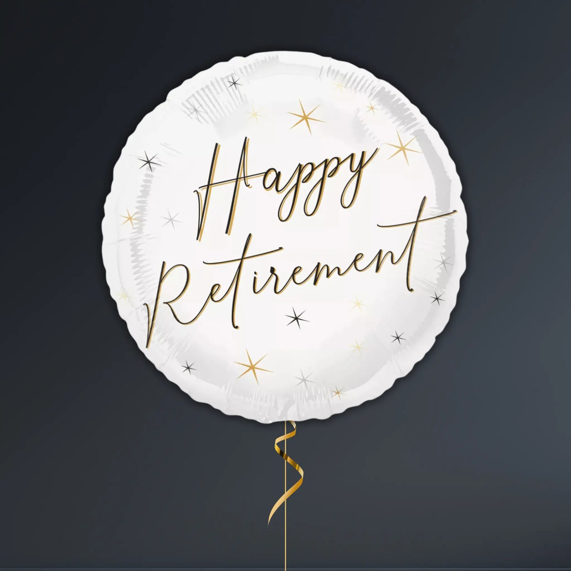 Elegant Gold 'Happy Retirement' Balloon Package – Black & Gold Theme