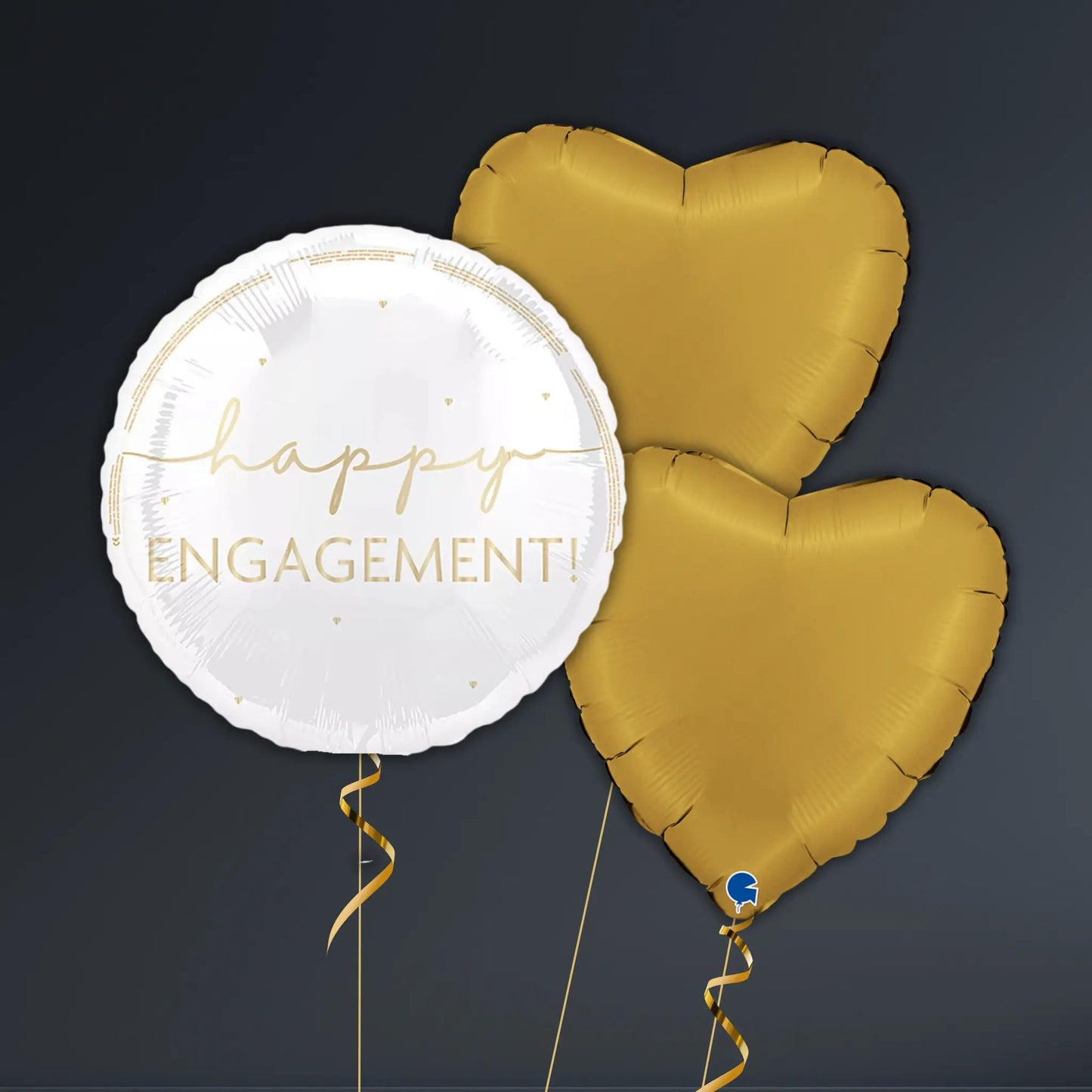 Elegant White & Gold Happy Engagement Balloon Package – Luxe Foil Design | The Party Hut Cheltenham
