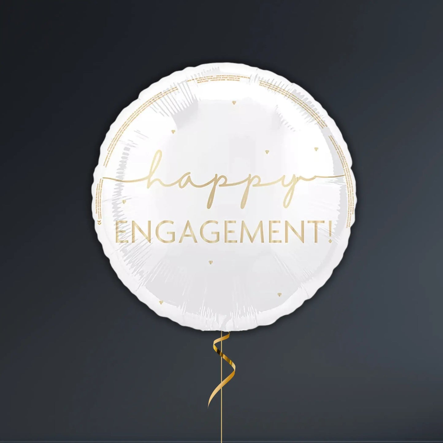 Elegant White & Gold Happy Engagement Balloon Package – Luxe Foil Design | The Party Hut Cheltenham