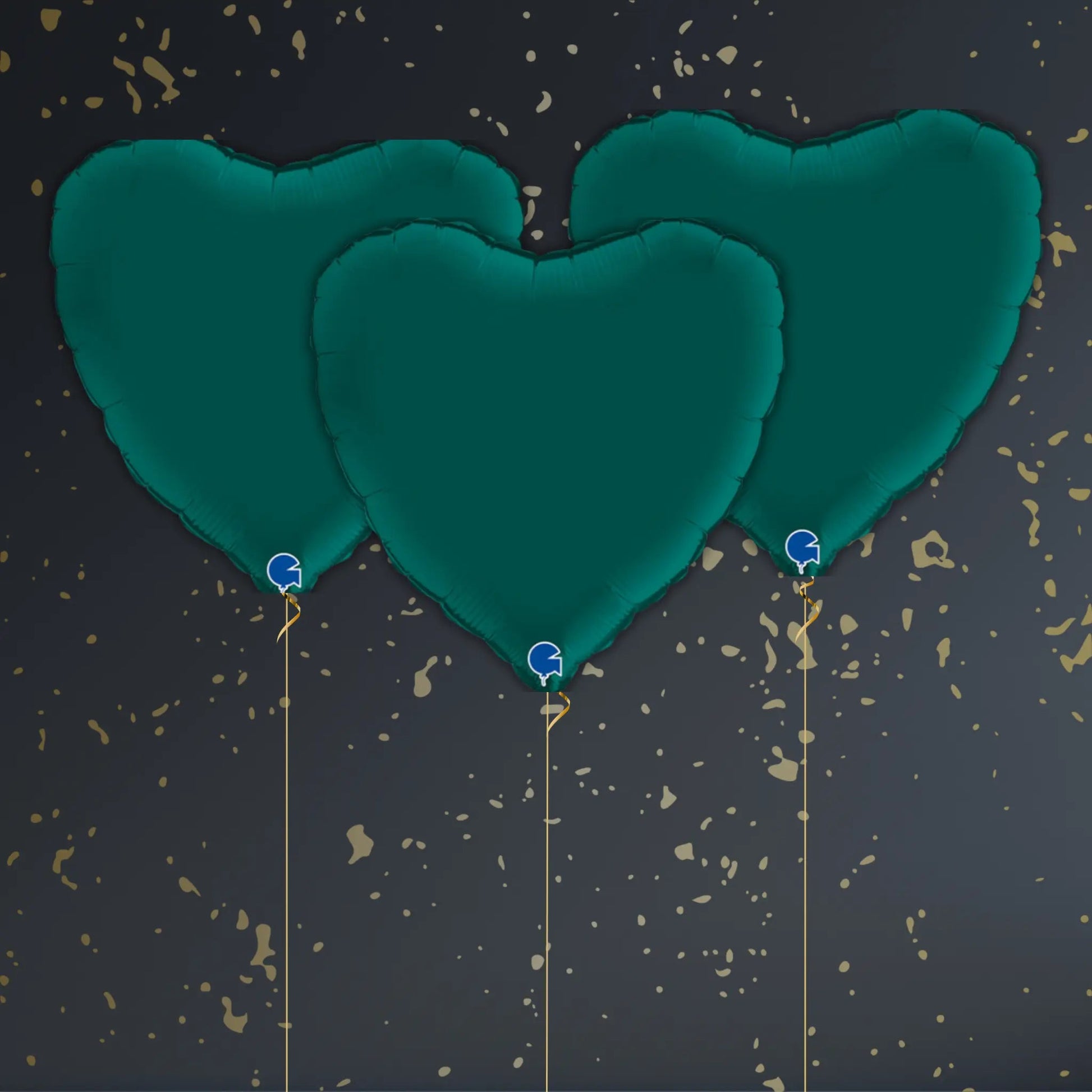 Emerald Green Heart Balloon Package - Helium Filled