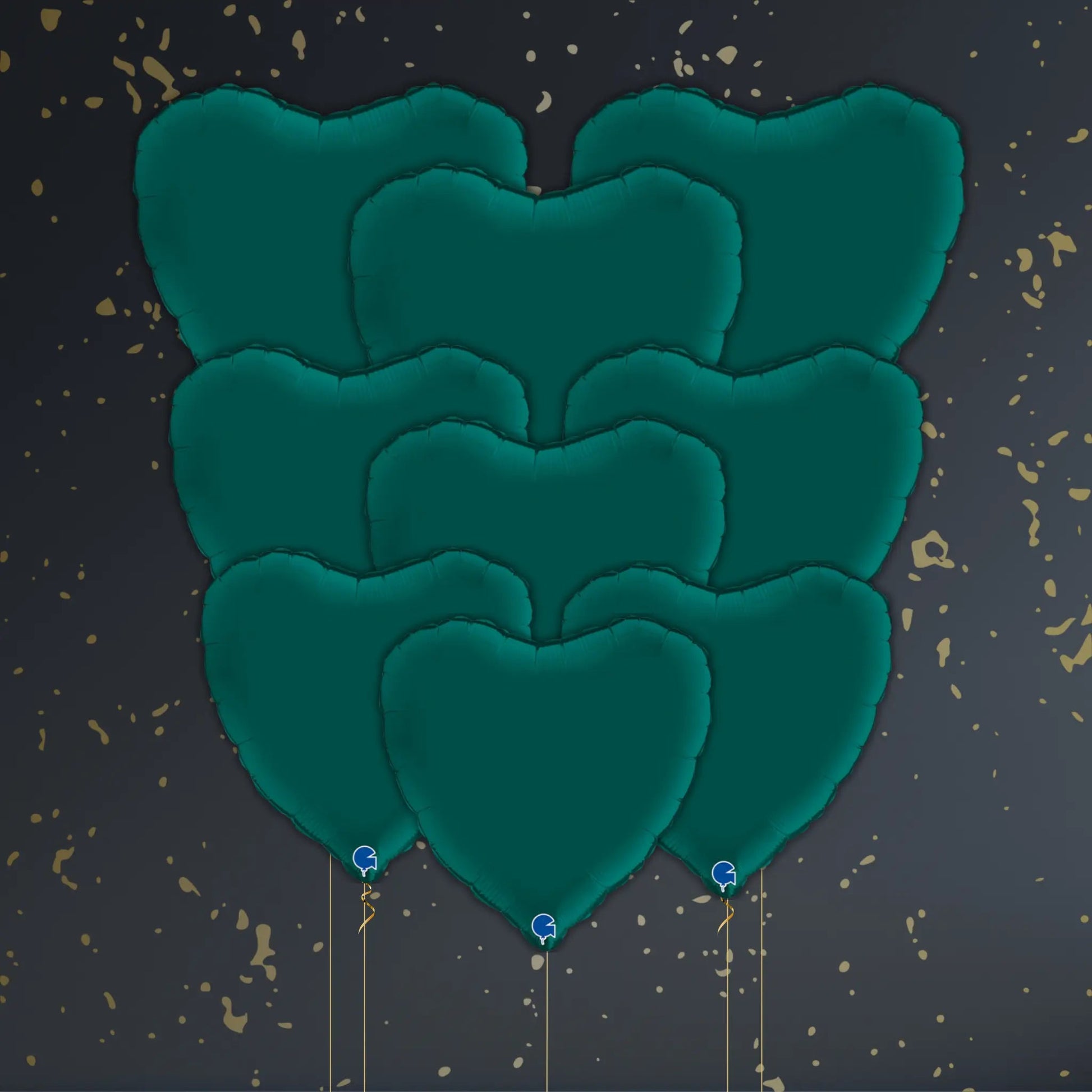 Emerald Green Heart Balloon Package - Helium Filled
