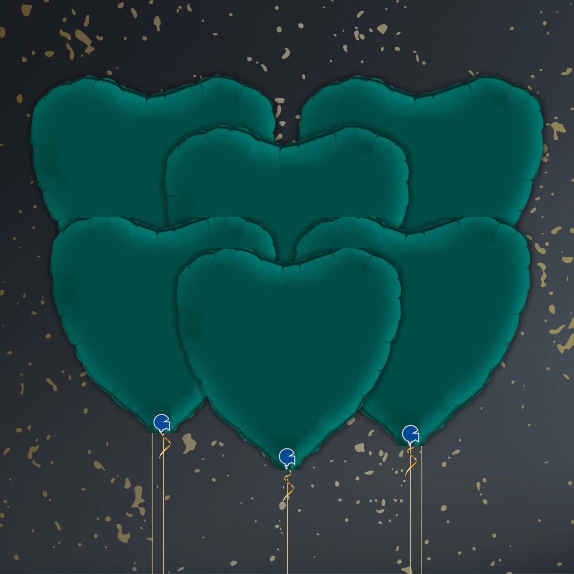 Emerald Green Heart Balloon Package - Helium Filled