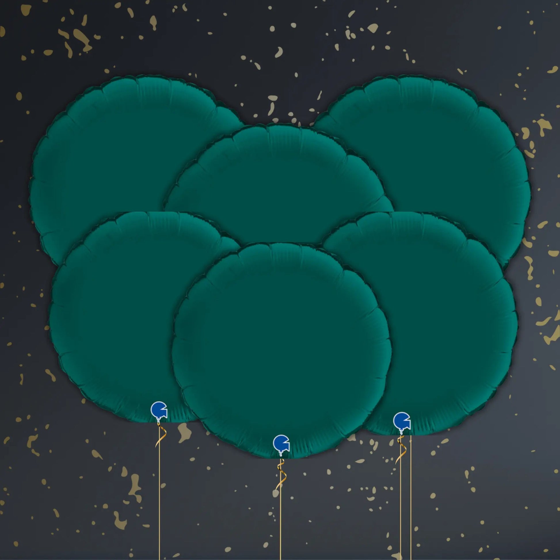 Emerald Green Round Balloon Package - Helium Filled