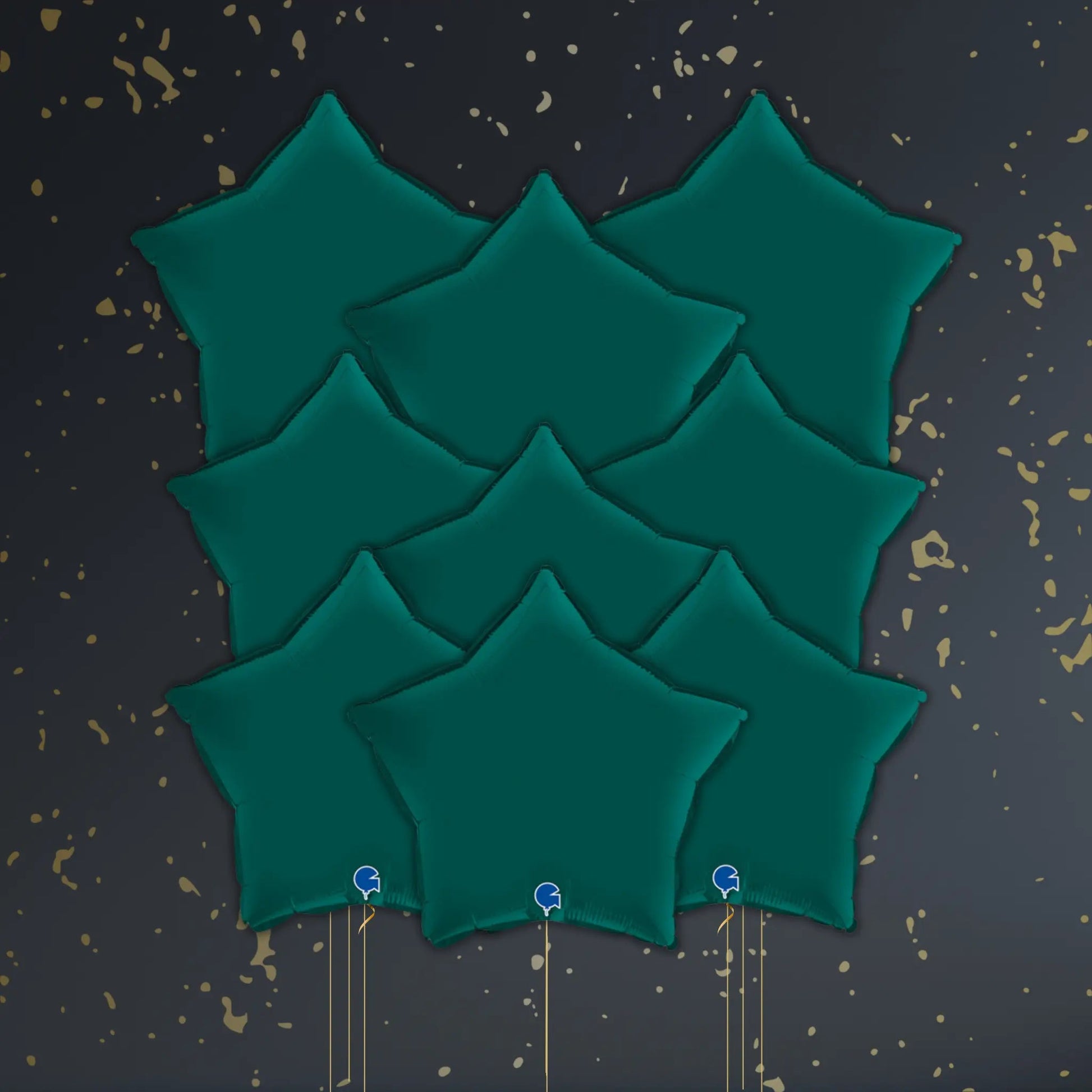 Emerald Green Star Balloon Package - Helium Filled