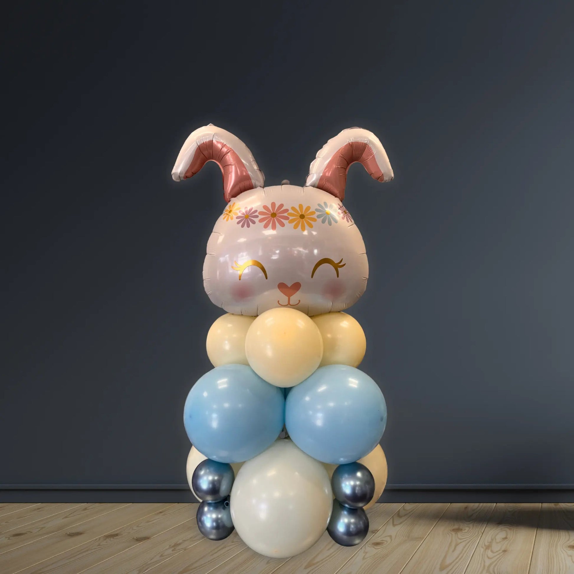 Blue Bunny Balloon Stack | Air-Filled Balloon Display