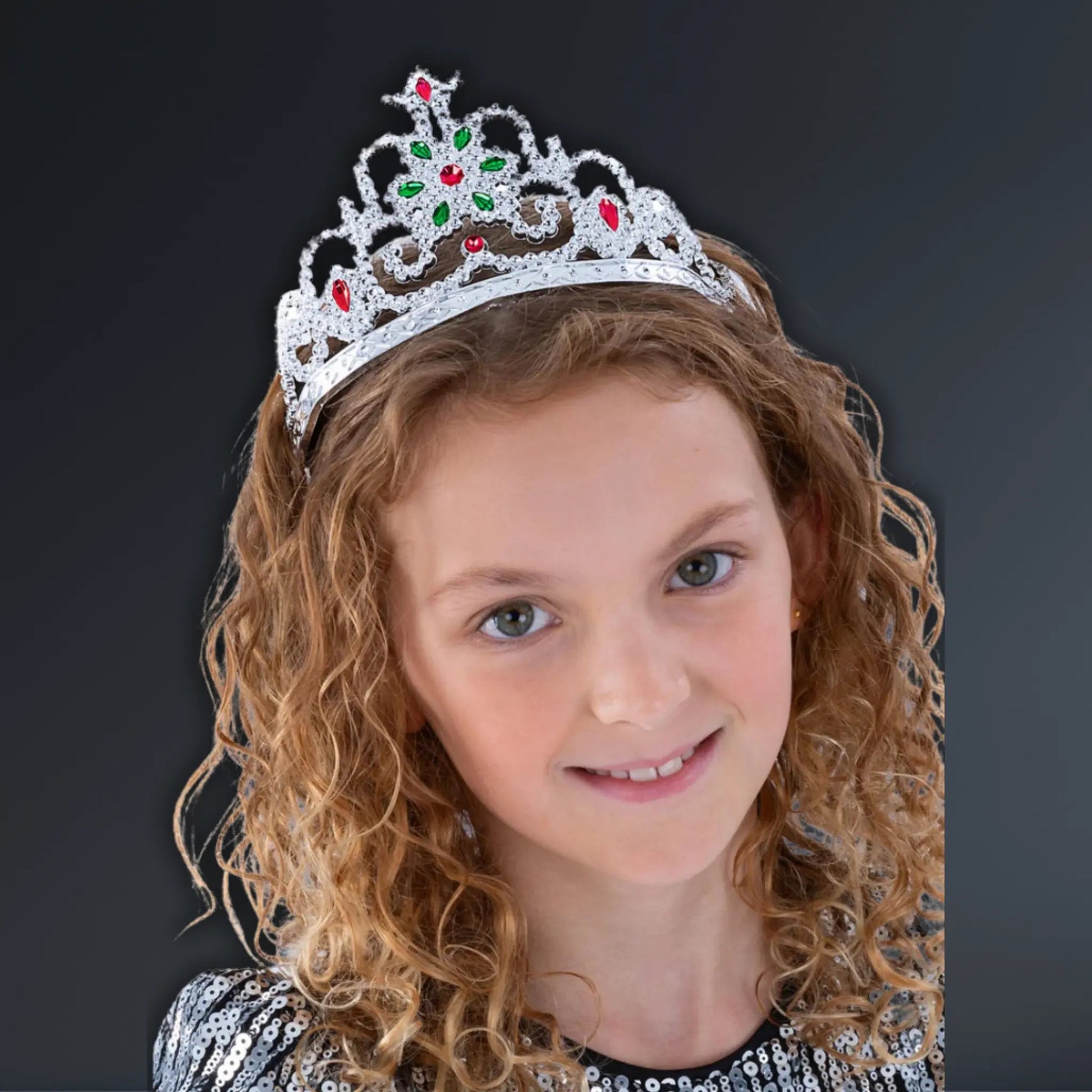 Flower Jewelled Tiara, Silver