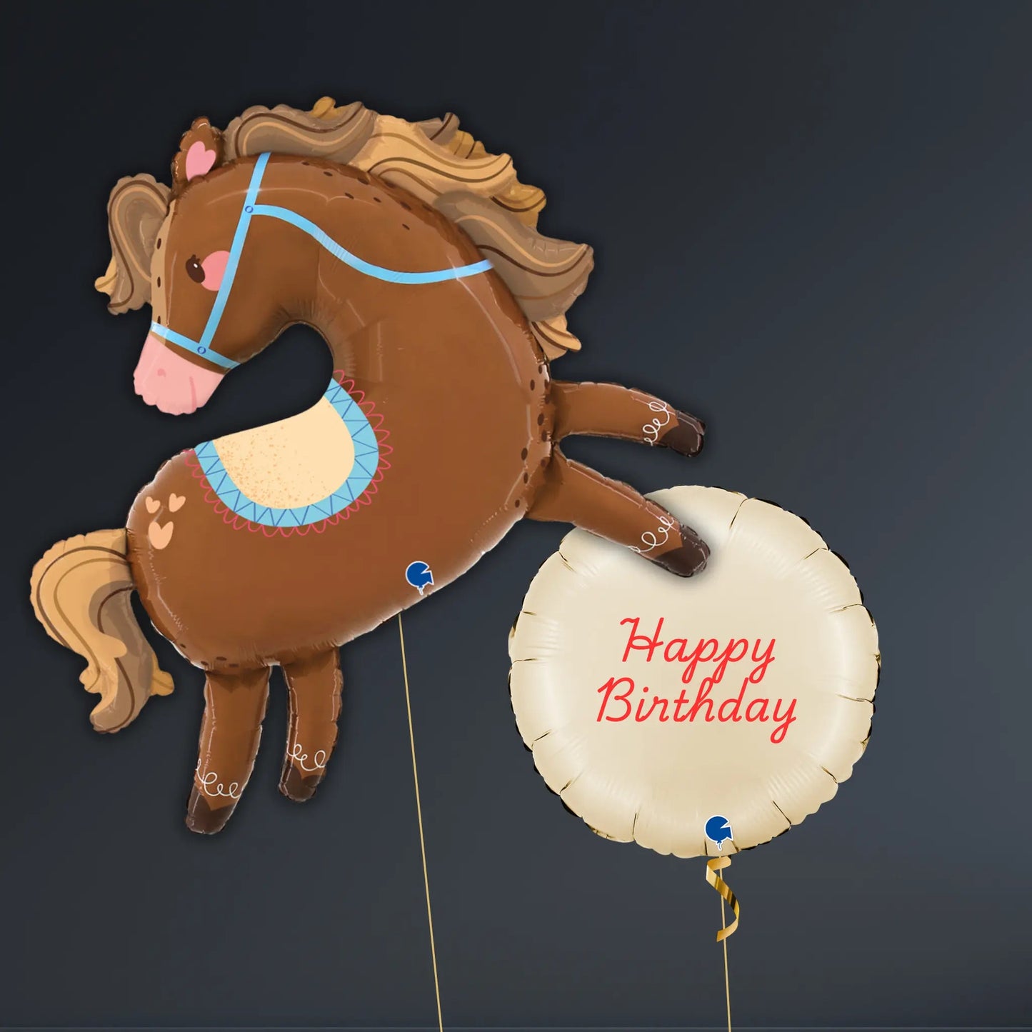 Galloping Horse Birthday Balloon Package – Brown Pony Design, 5pc Set | The Party Hut Cheltenham