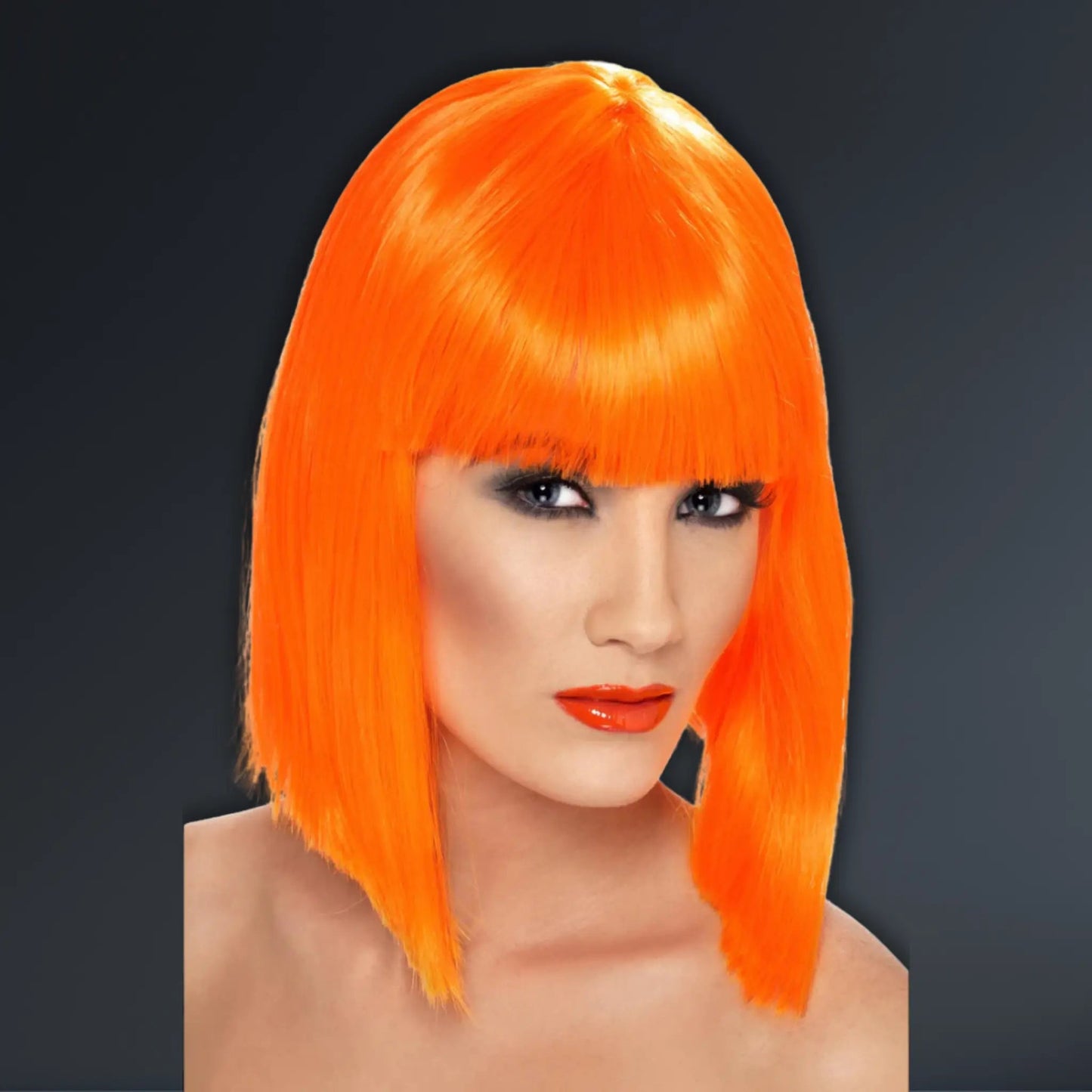 Glam Wig – Neon Orange | The Party Hut Cheltenham
