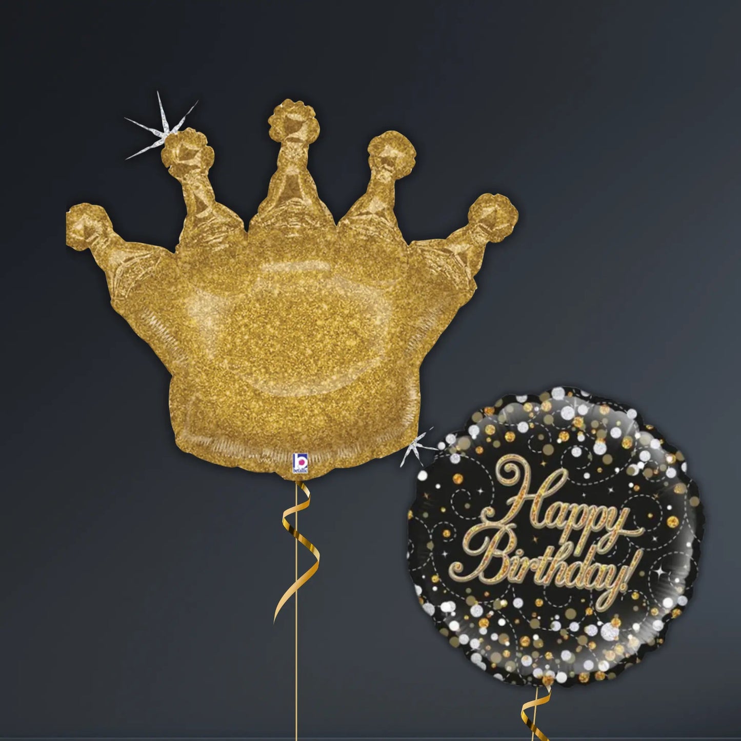 Glittering Gold Holographic Crown Balloon Package – 36" Helium Filled | The Party Hut Cheltenham