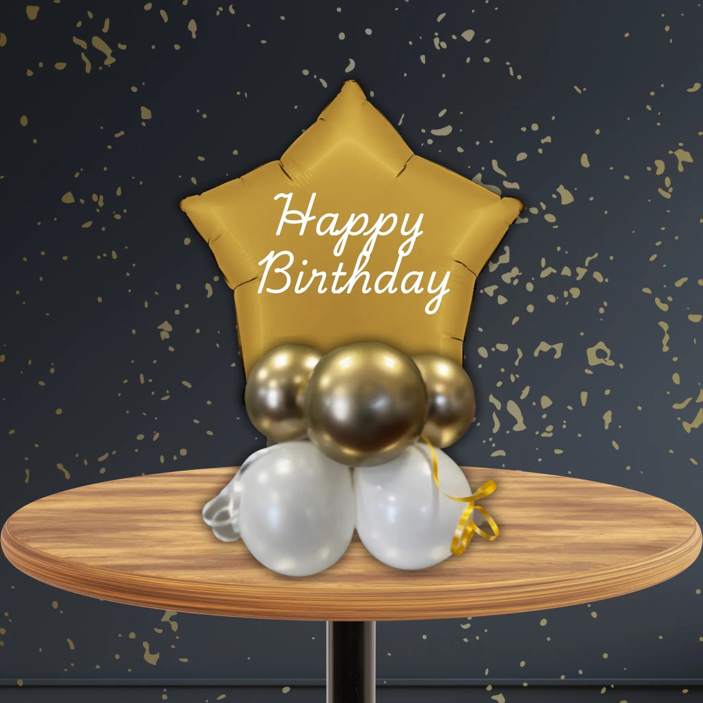 Gold Star Balloon Stack - Personalised | The Party Hut Cheltenham